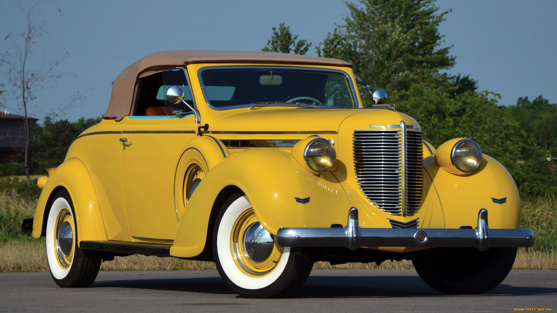 автомобили, классика, желтый, c-19, coupe, convertible, imperial, chrysler, 1938г