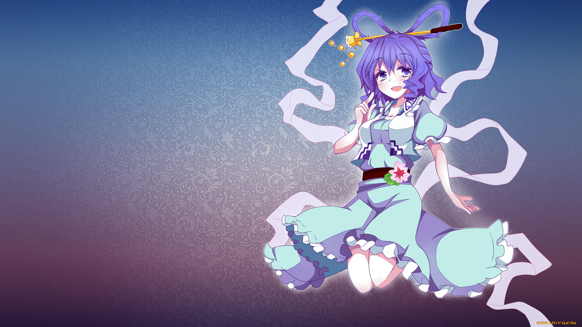 аниме, touhou, девушка, фон, взгляд