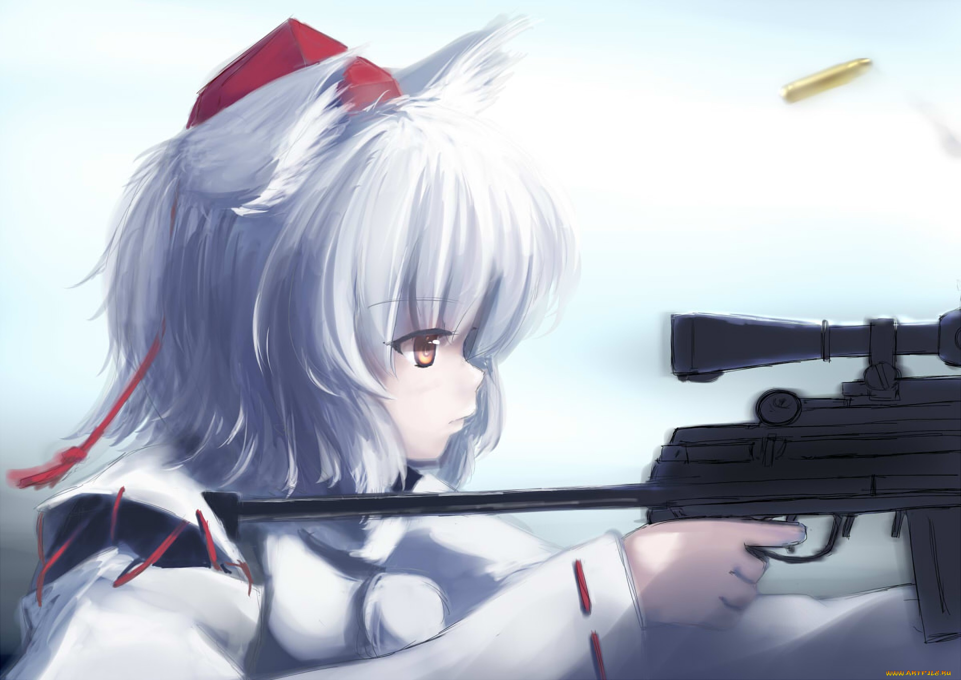 аниме, touhou, фон, взгляд, девушка, оружие