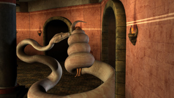Картинка 3д+графика фантазия+ fantasy девушка взгляд фон змея