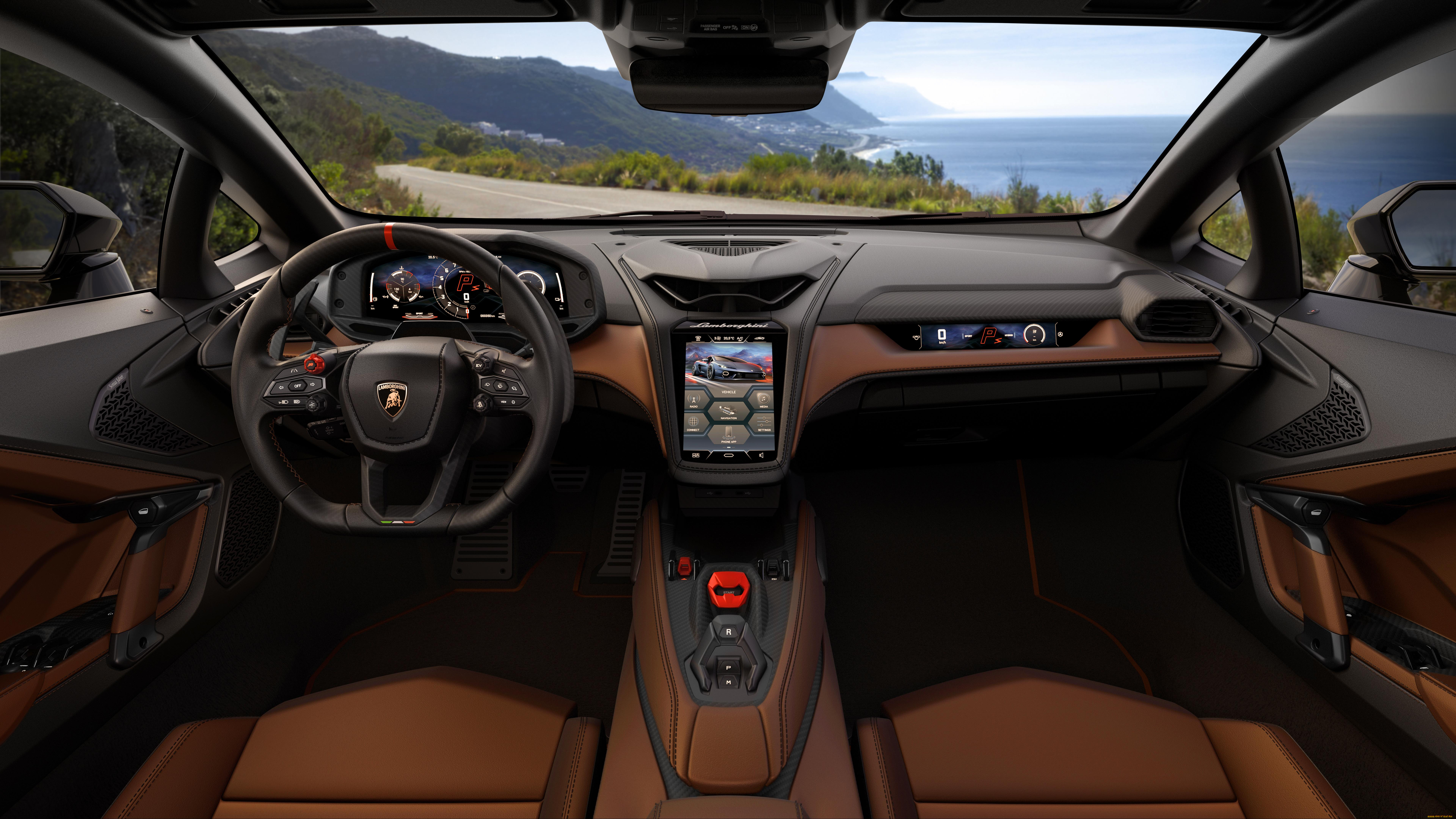 автомобили, спидометры, торпедо, lamborghini, temerario, interior, 2024