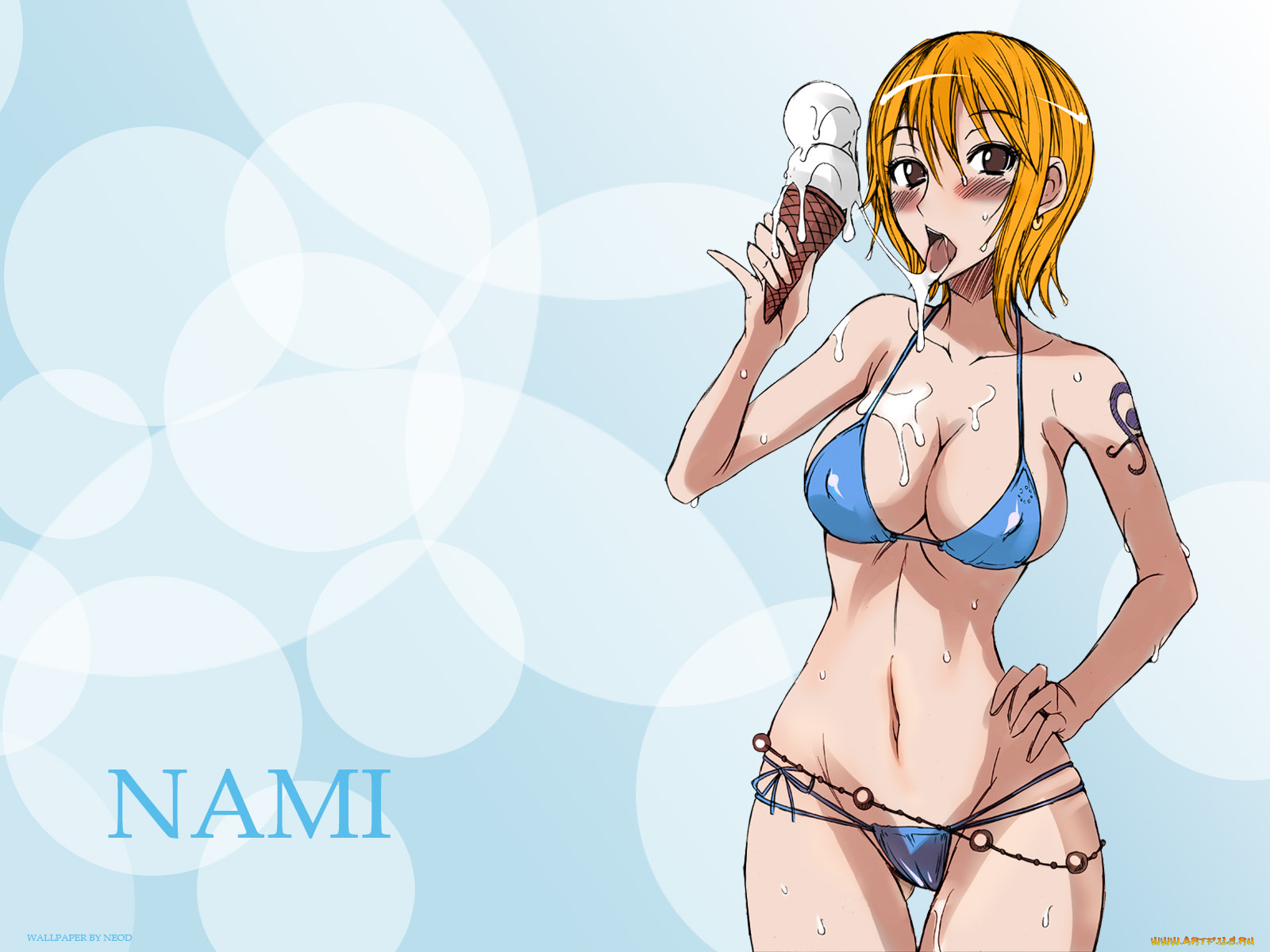 аниме, one, piece, nami