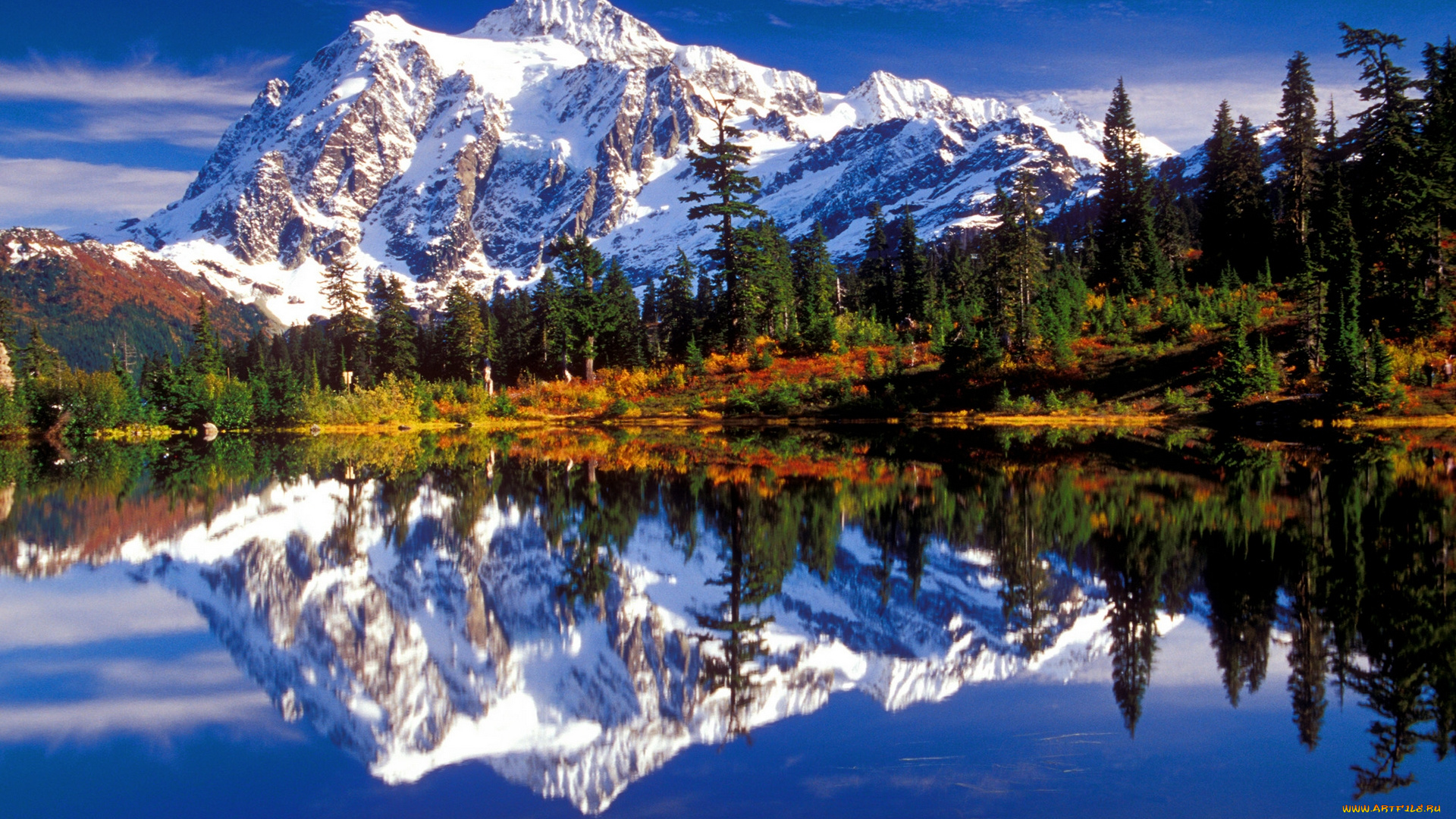 mount, baker, snoqualmie, national, forest, washington, природа, реки, озера, горы, picture, lake, отражение, озеро, shuksan