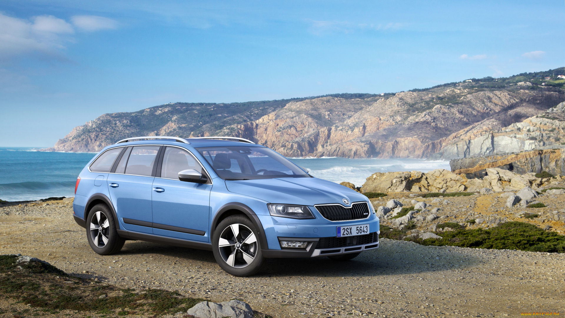 2014, skoda, octavia, scout, автомобили, skoda, octavia, scout, голубой, горы