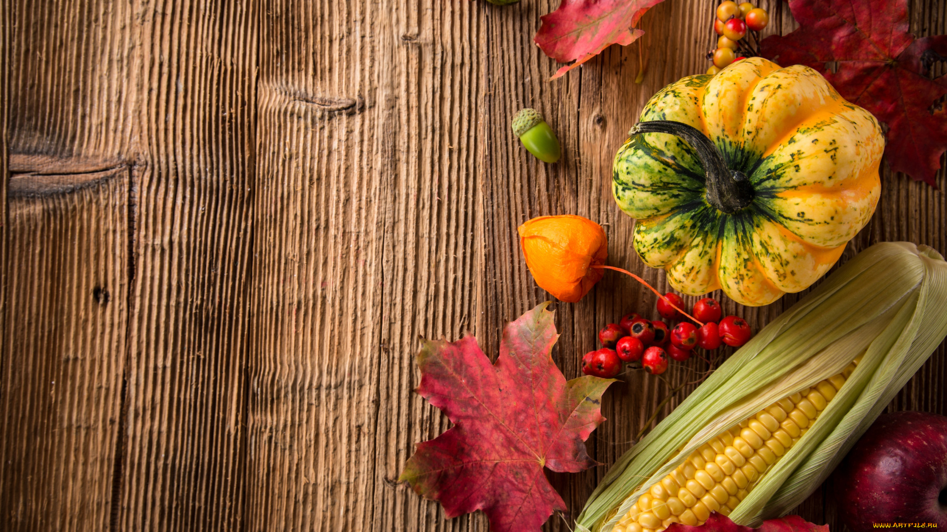 еда, овощи, тыква, осень, урожай, кукуруза, листья, желуди