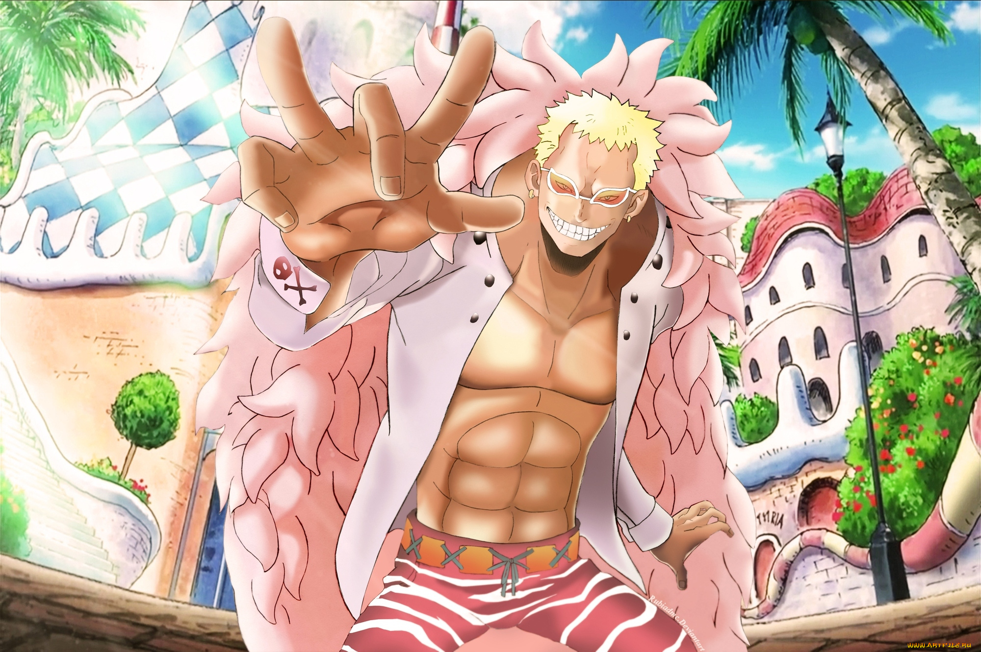 аниме, one, piece, anime, donquixote, doflamingo, the, one, piece, shichibukai