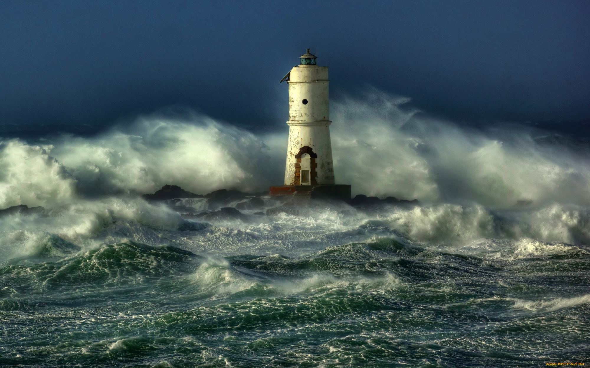 природа, маяки, шторм, волны, море, маяк