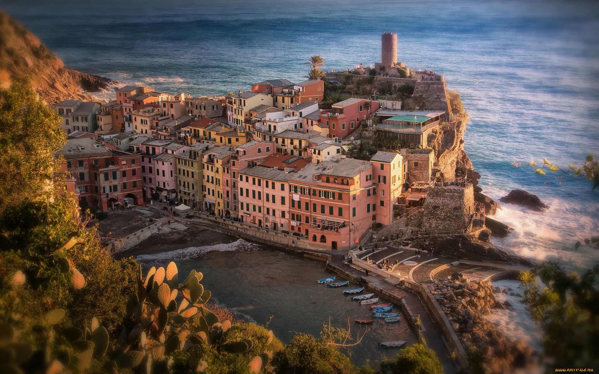 vernazza, города, -, панорамы, побережье