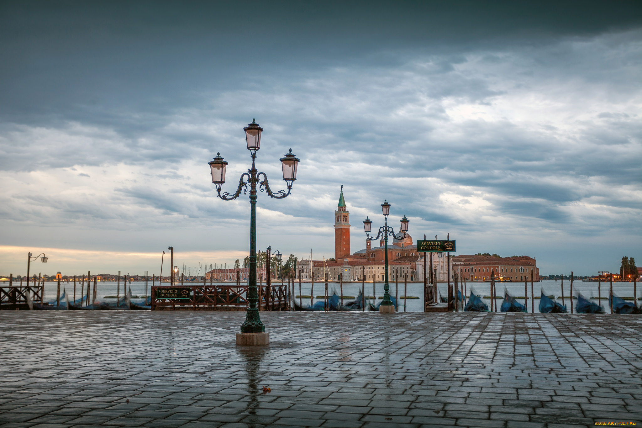 morning, venice, города, венеция, , италия, фонарь, площадь