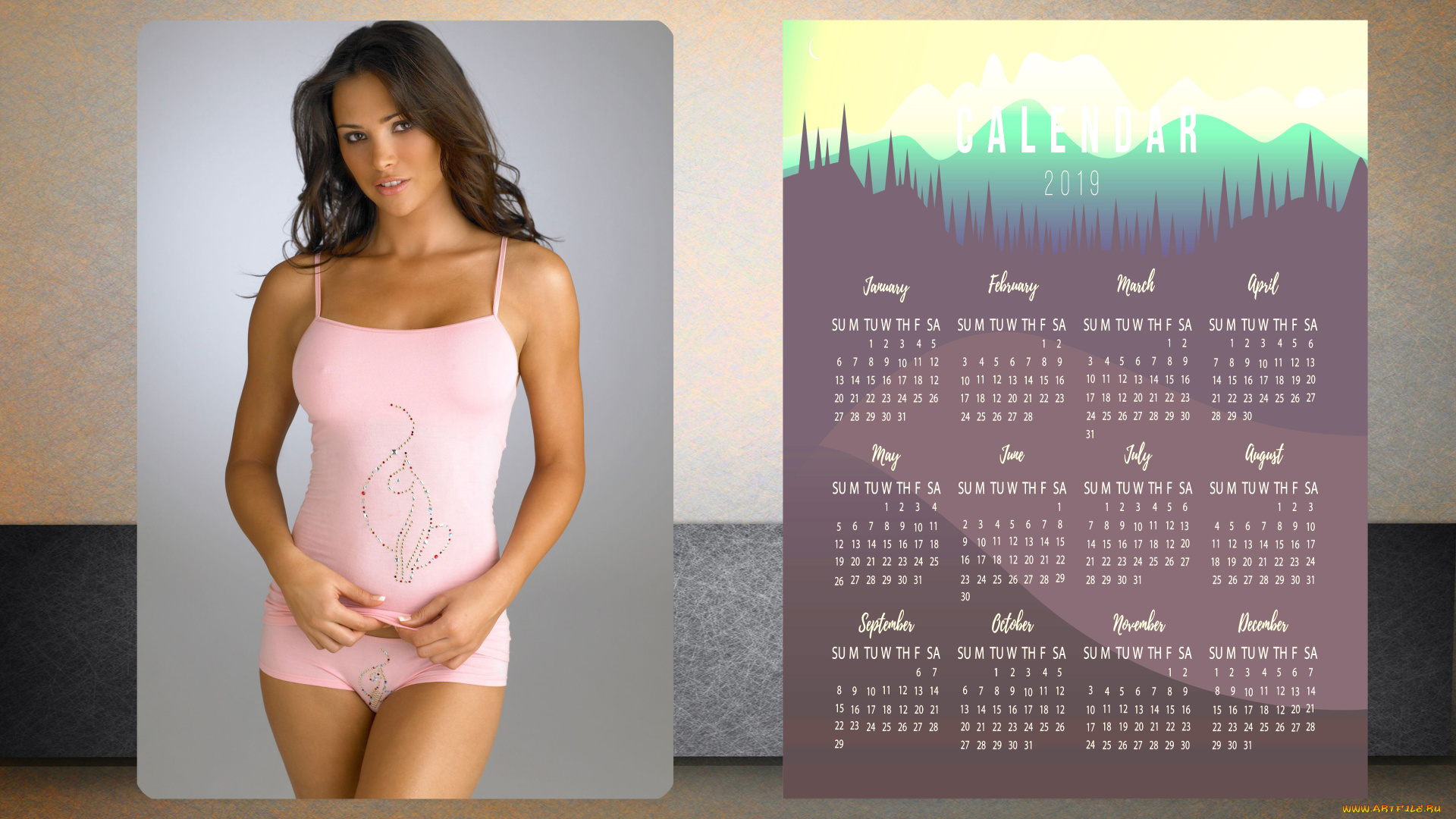 календари, девушки, взгляд, женщина