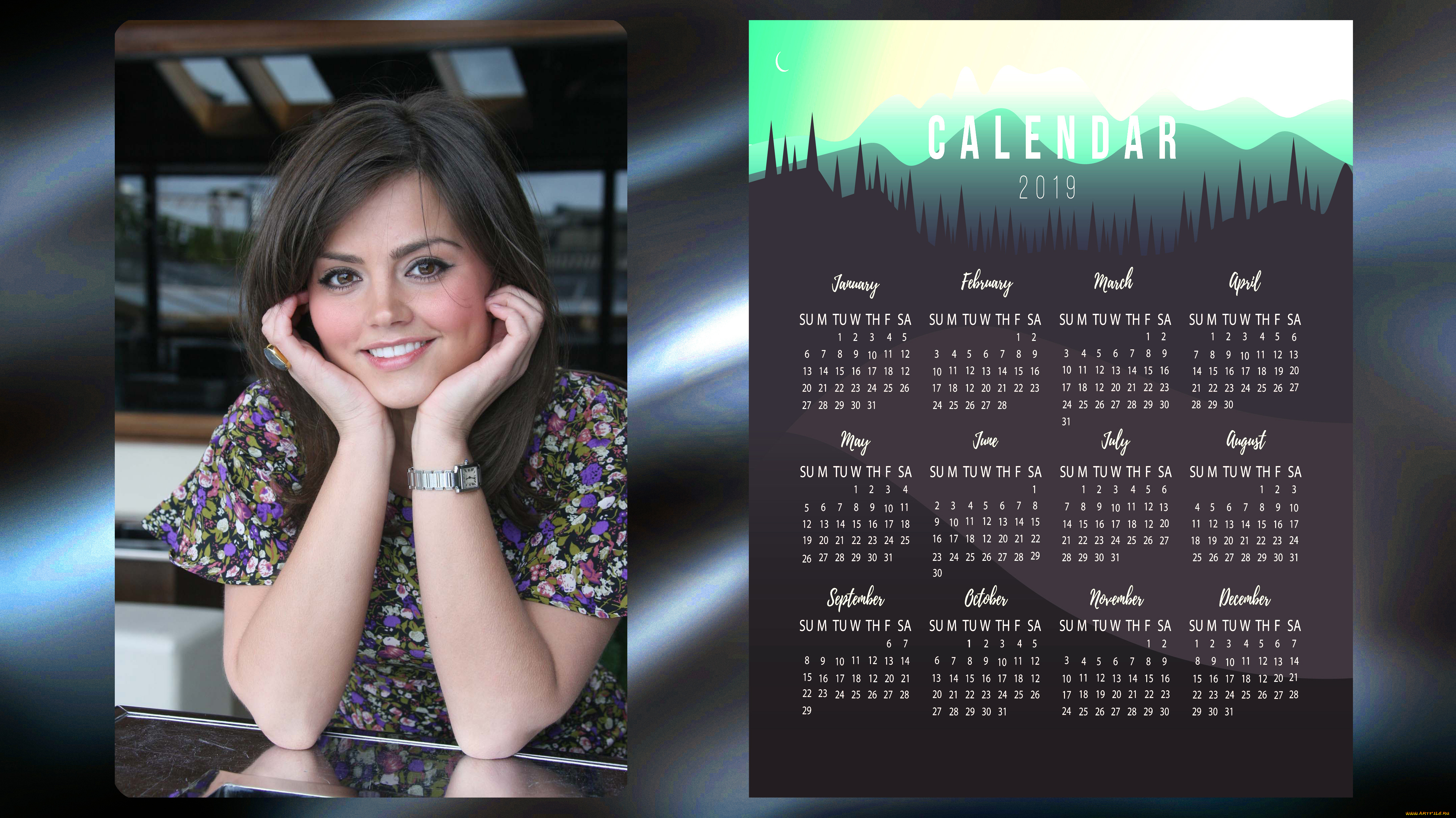 календари, девушки, женщина, лицо, улыбка, взгляд