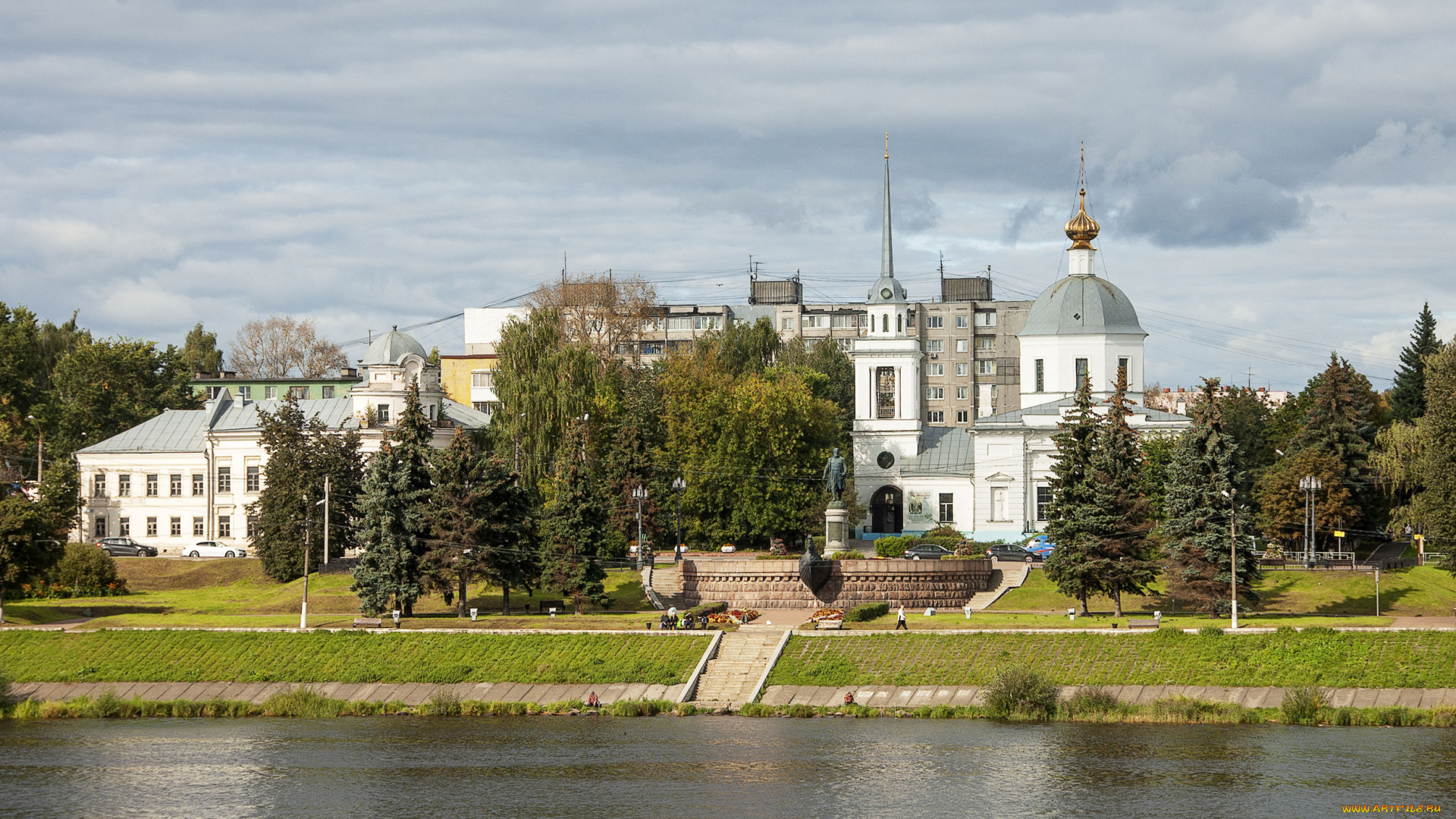 города, -, улицы, , площади, , набережные, дома, набережная, тверь, церковь, памятник, город, россия