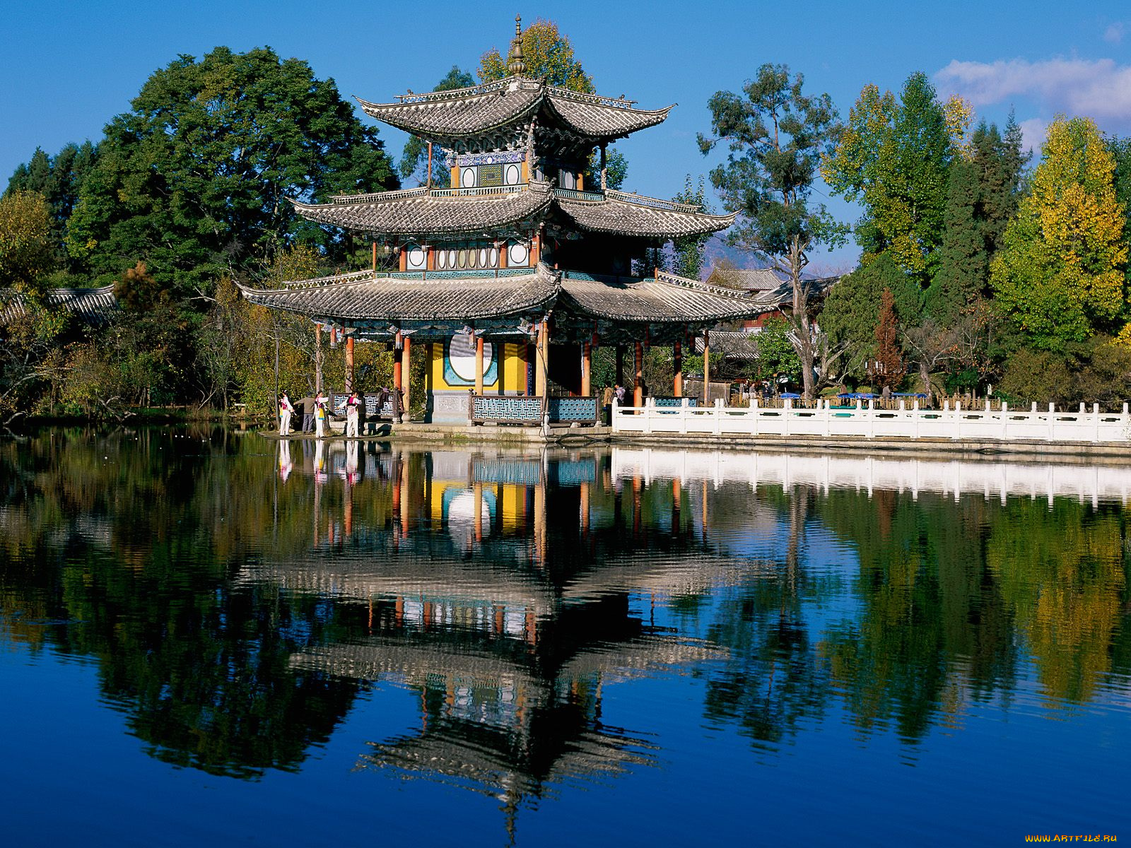 deyue, pavilion, black, dragon, pool, park, beijing, china, города