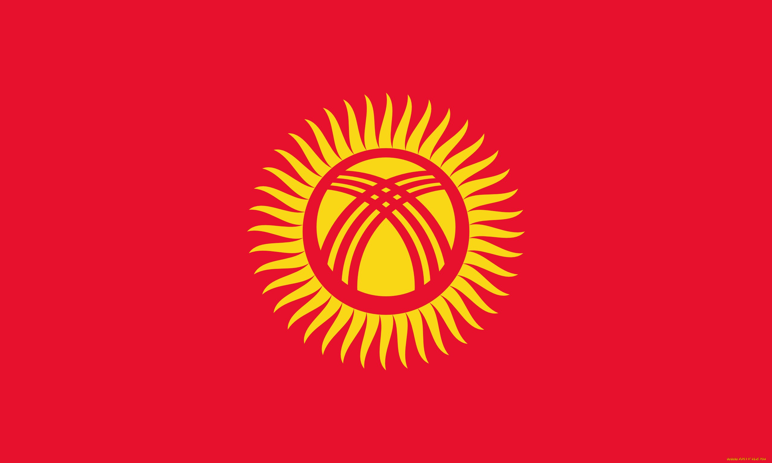 киргизия, разное, флаги, гербы, солнце, красный
