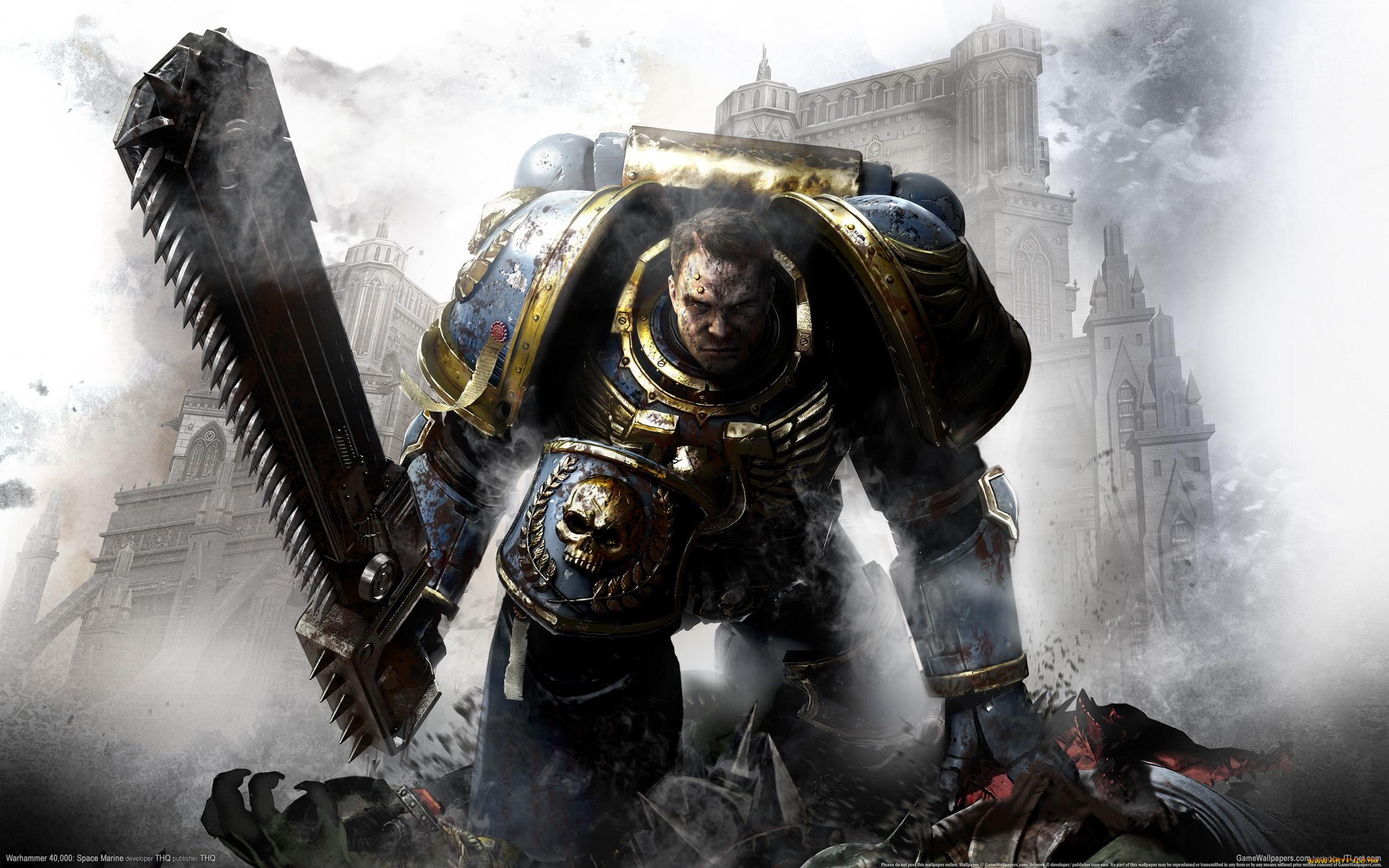 warhammer, 40000, space, marine, видео, игры, 40, 000, капитан, тит, космодесантник, бензопила