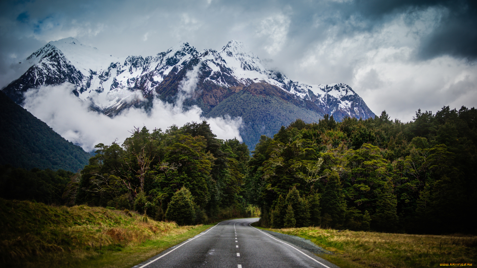 природа, дороги, новая, зеландия