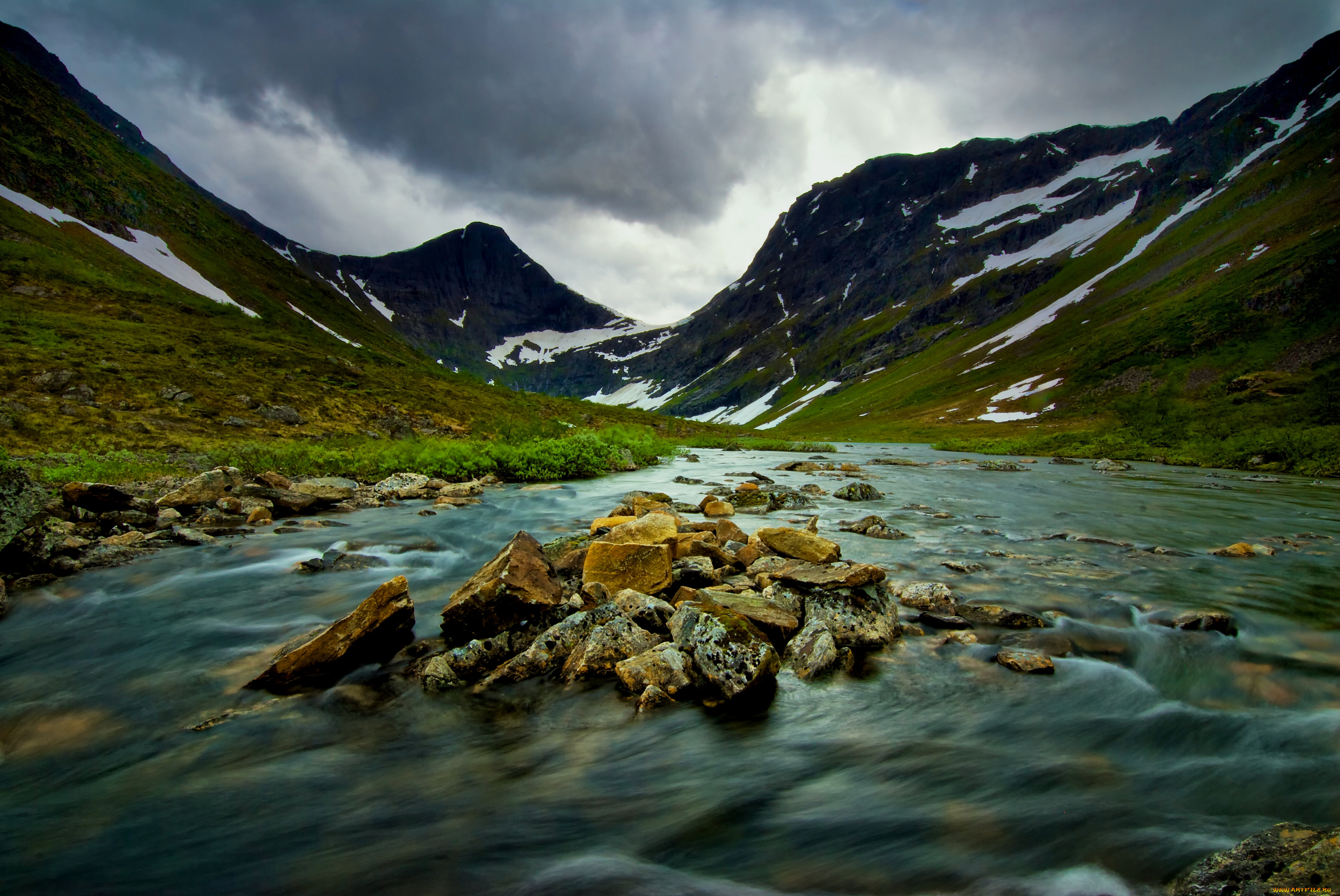 природа, реки, озера, река, горы, камни, пейзаж, норвегия, norway