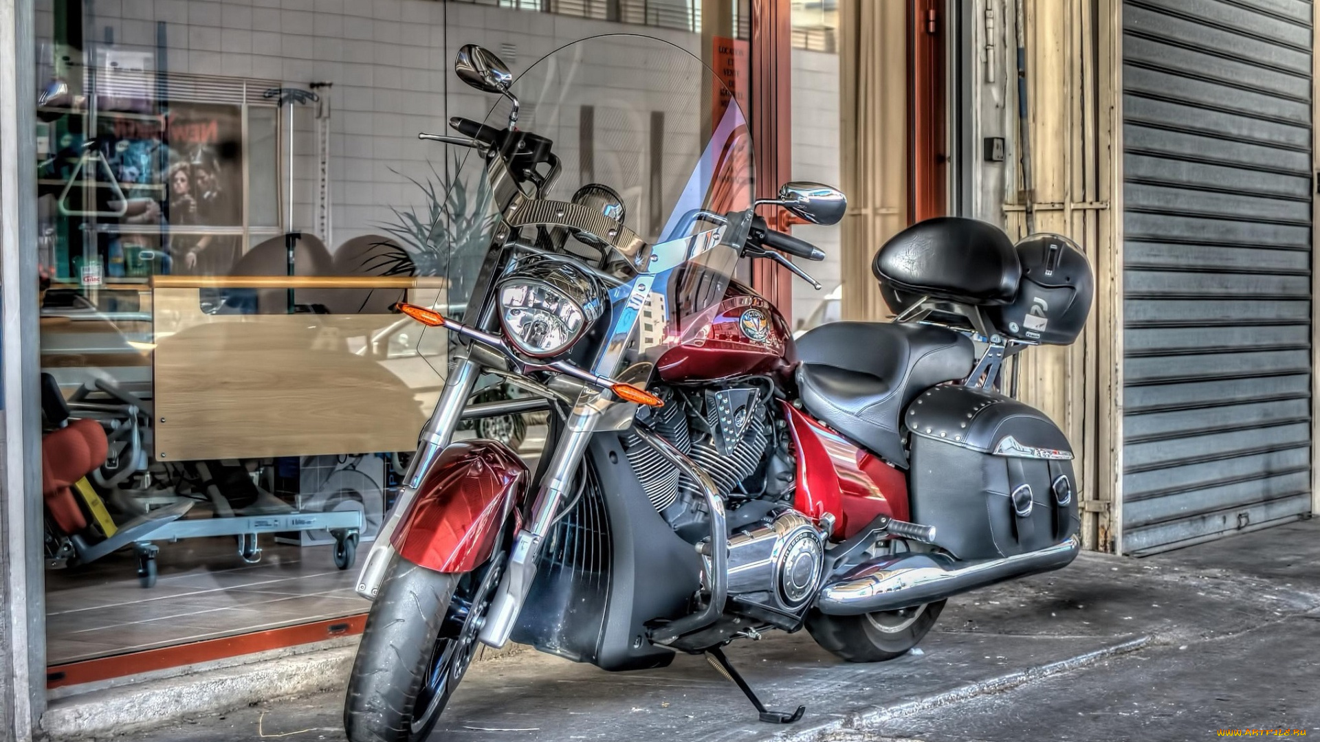 мотоциклы, victory, шлем, ветровое, стекло, мотоцикл, витрина