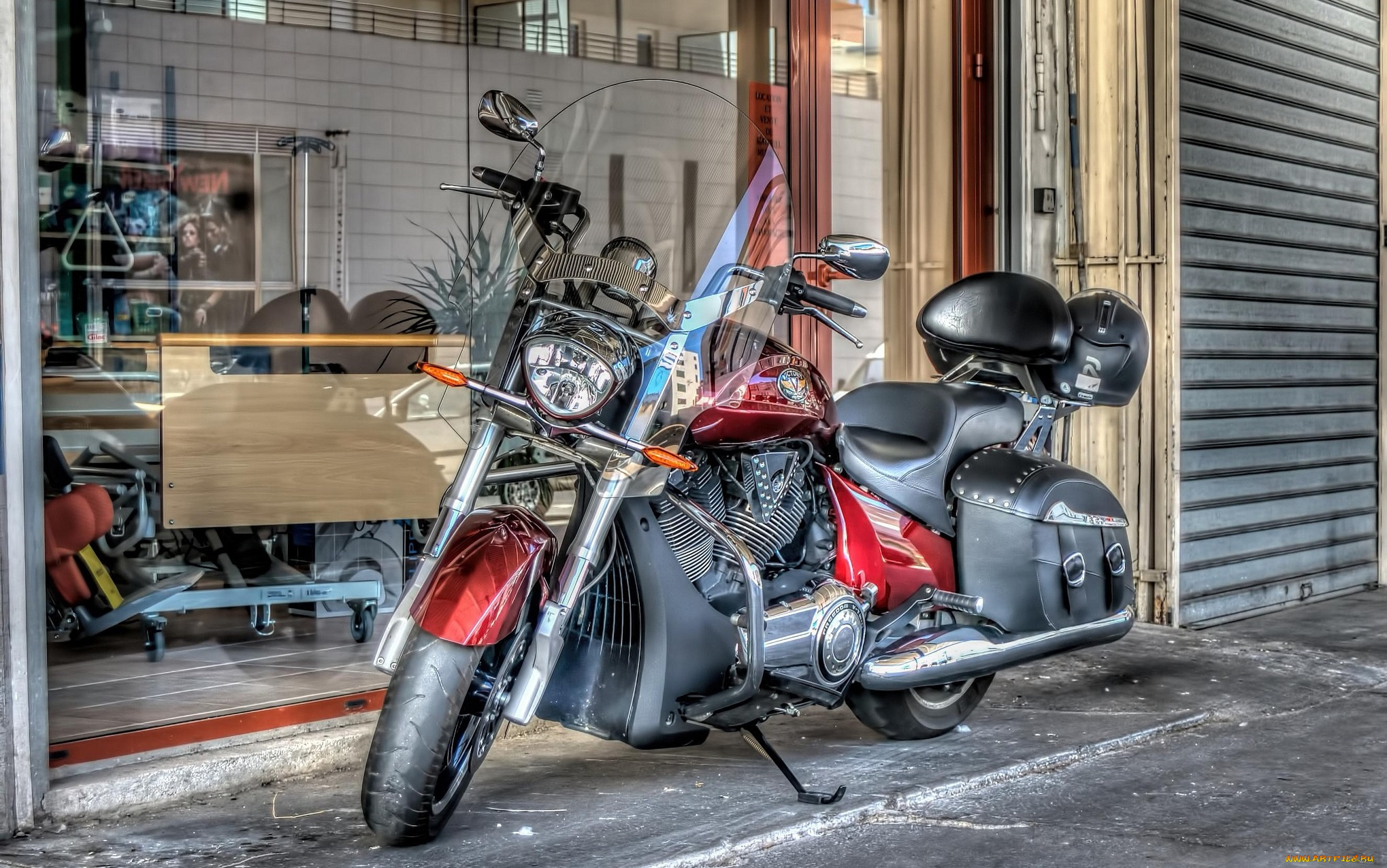 мотоциклы, victory, шлем, ветровое, стекло, мотоцикл, витрина