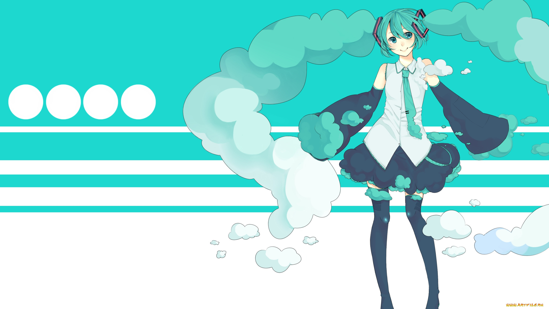 аниме, vocaloid, hatsune, miku, девочка, арт, arik