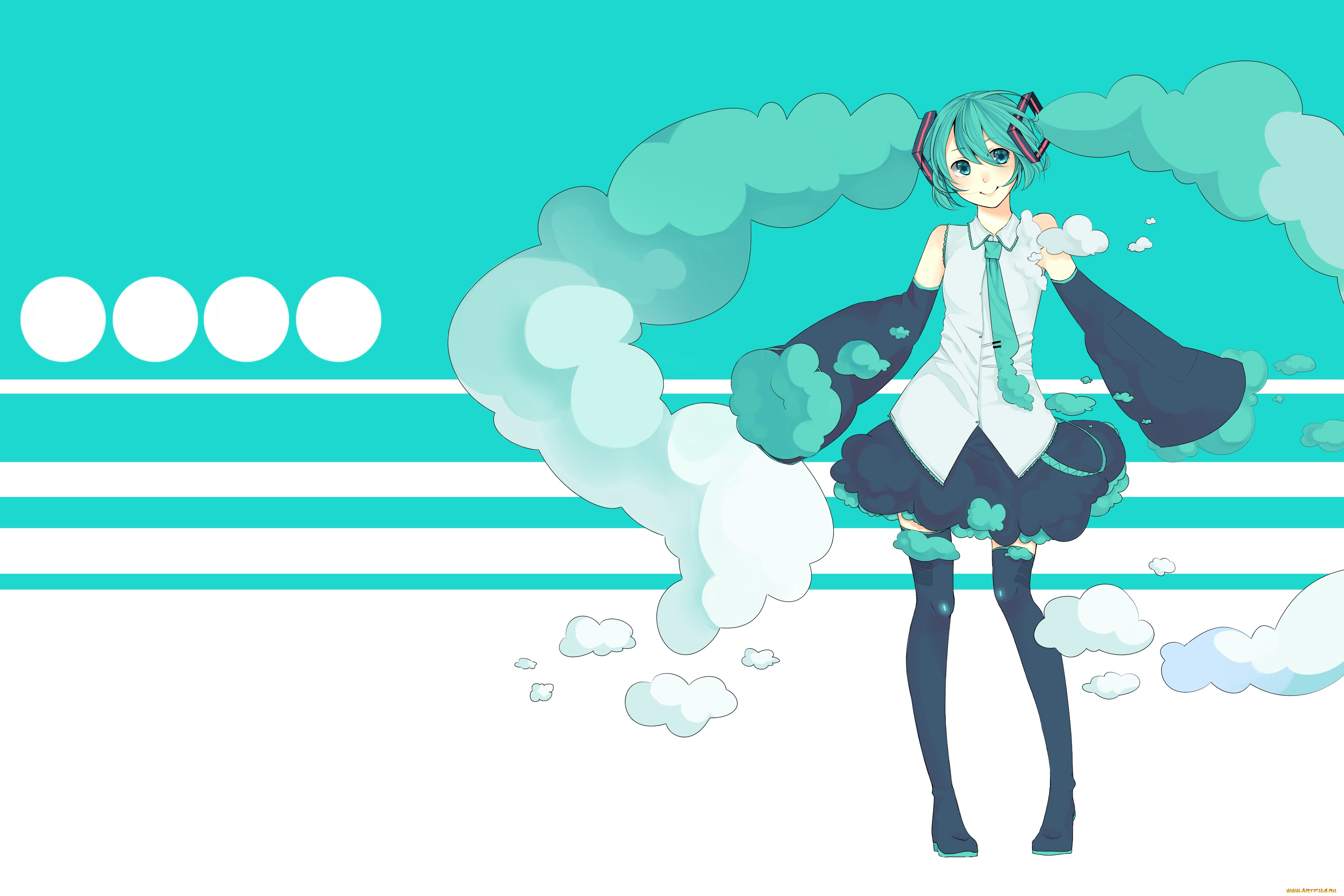 аниме, vocaloid, hatsune, miku, девочка, арт, arik