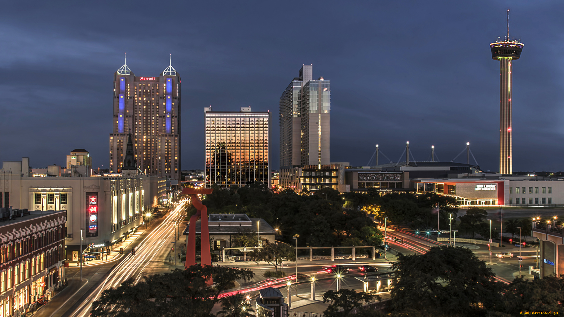 san, antonio, , texas, города, сан-антонио, , сша, небоскребы, панорама