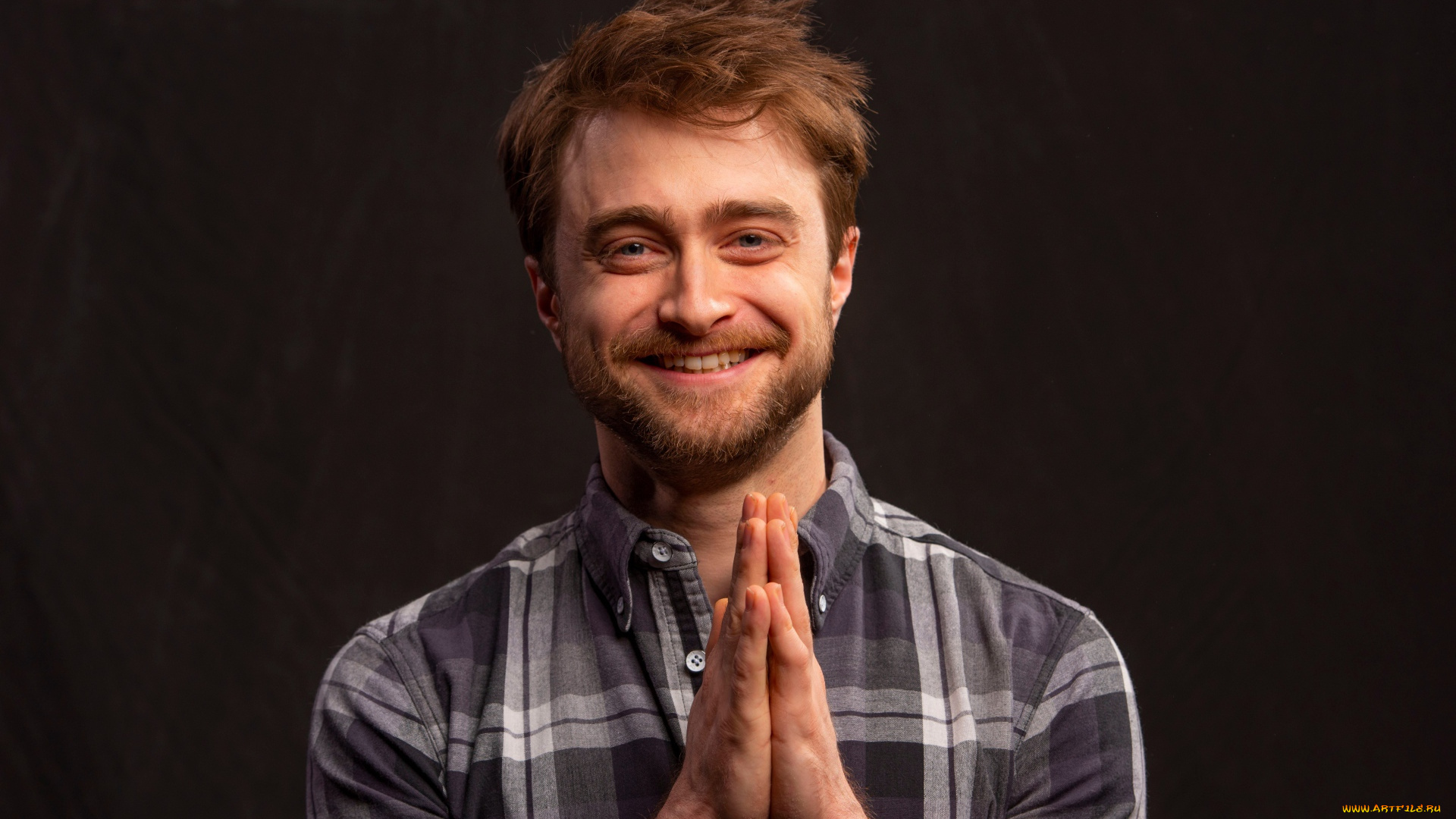 мужчины, daniel, radcliffe, актер, улыбка, рубашка, жест, борода