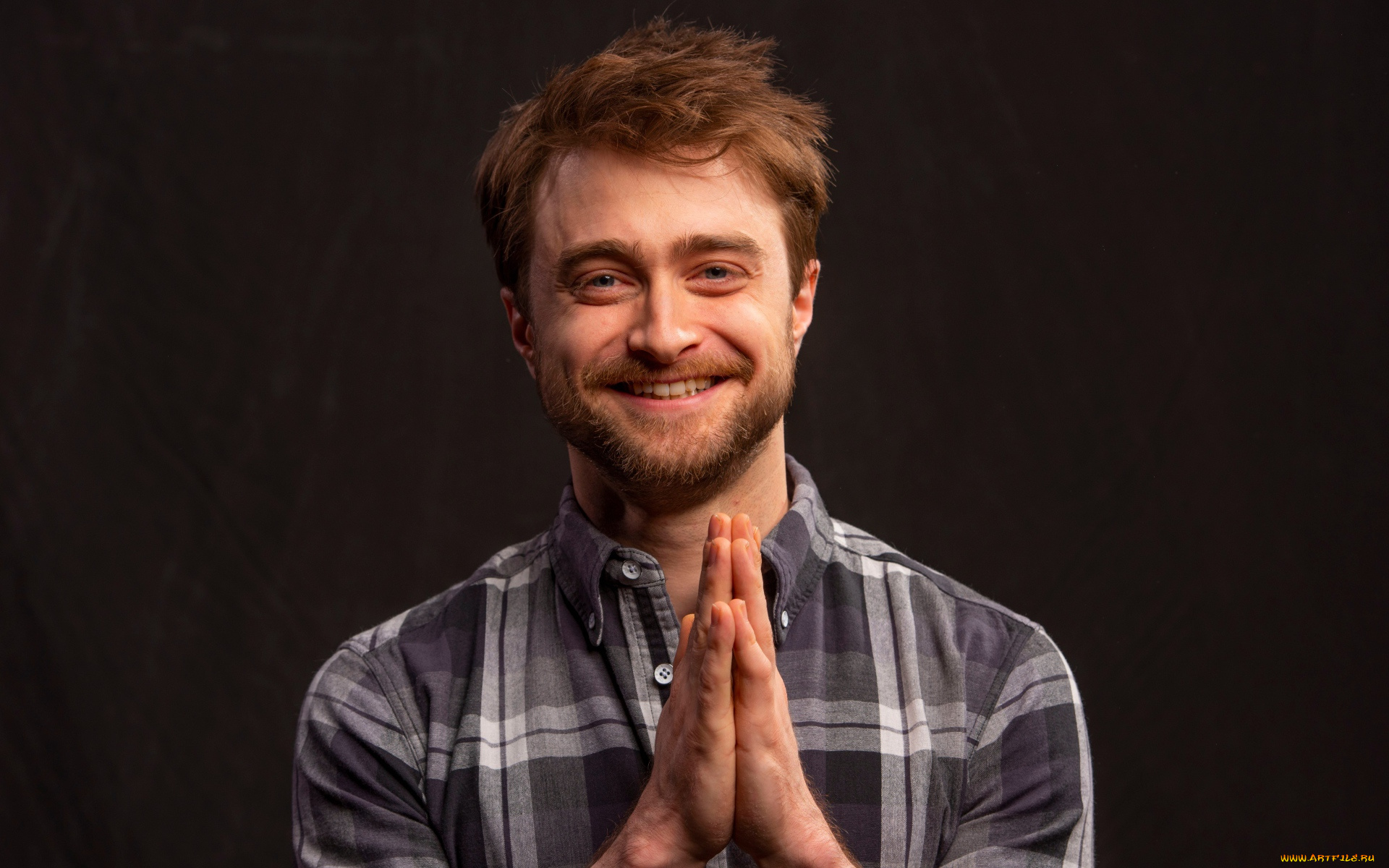 мужчины, daniel, radcliffe, актер, улыбка, рубашка, жест, борода