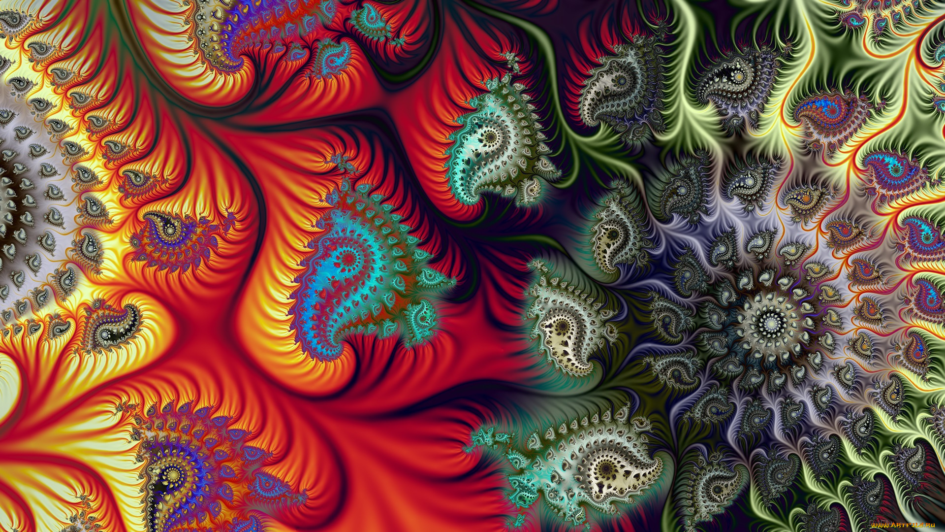 3д, графика, фракталы, , fractal, узор, цвета, фон