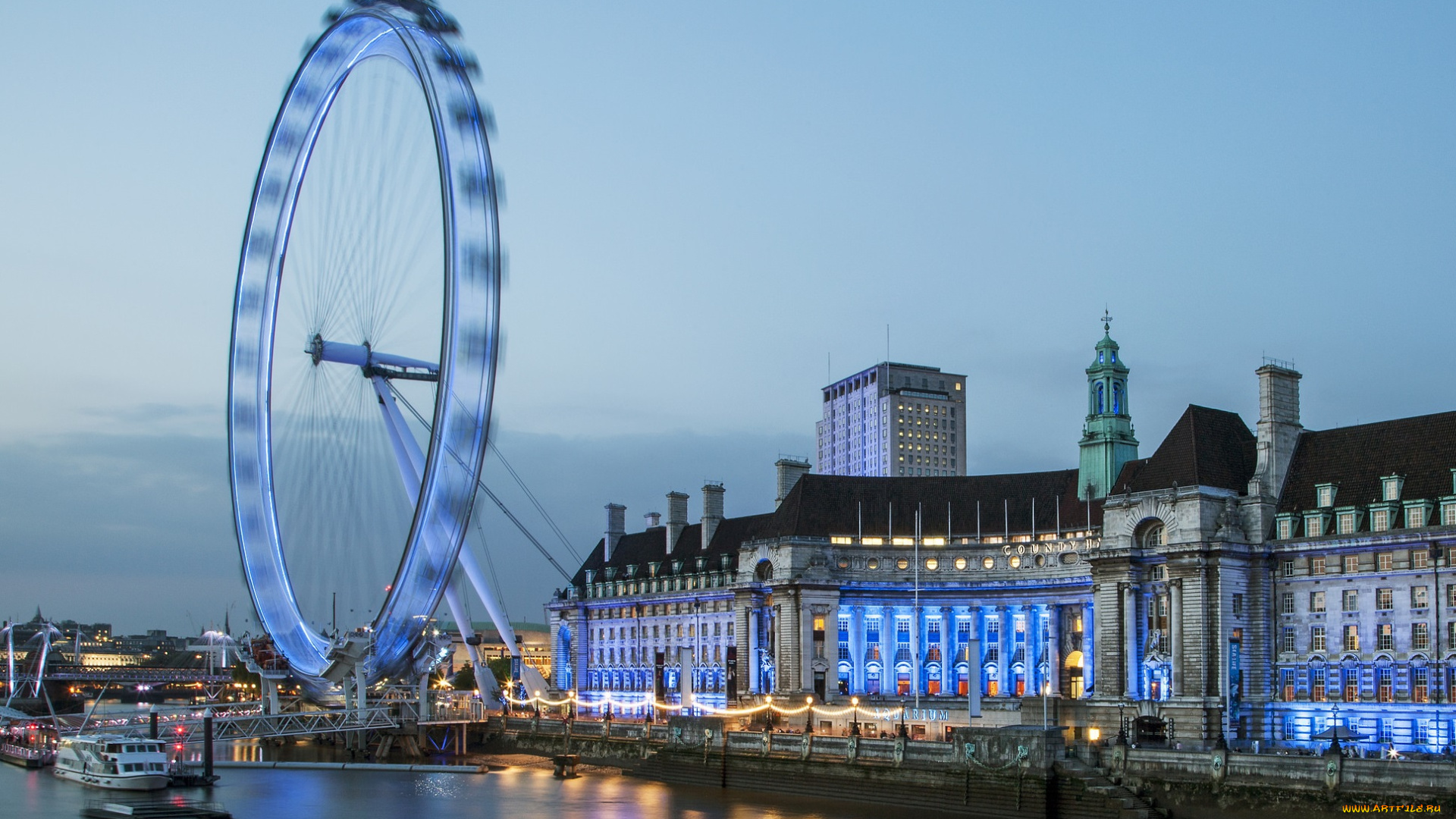 london, eye, города, лондон, , великобритания, набережная, колесо, обозрения, река