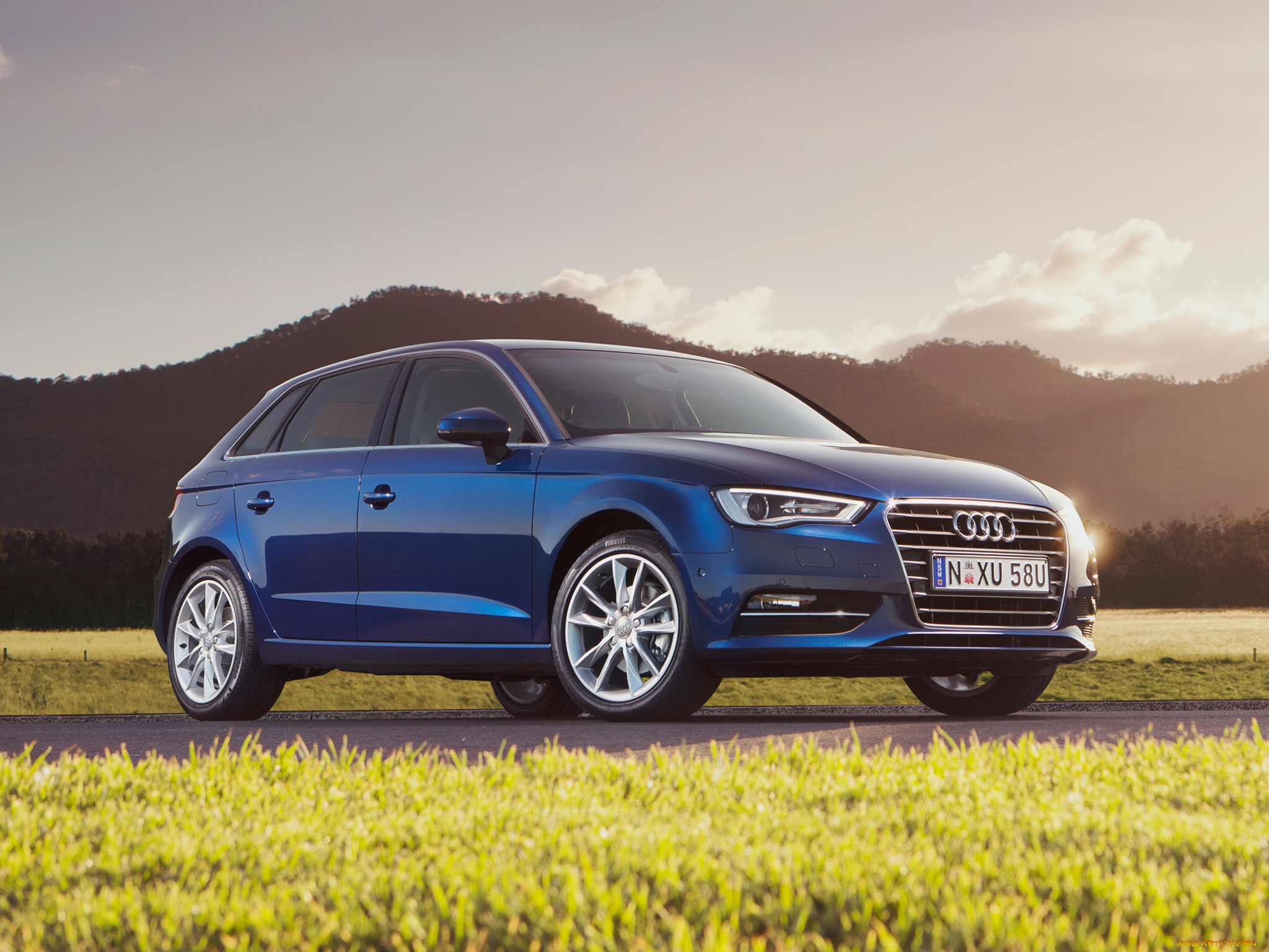 автомобили, audi, a3, sportback, 2-0, tdi, au-spec, 8v, 2013г, синий