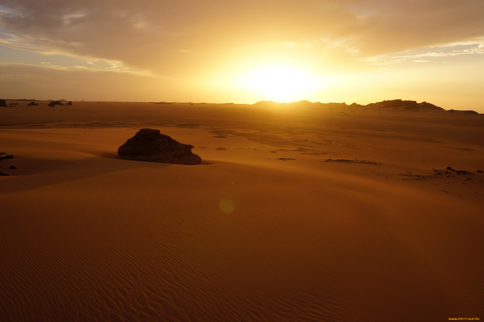 природа, пустыни, пустыня, сахара, закат, алжир, небо, песок, пейзаж
