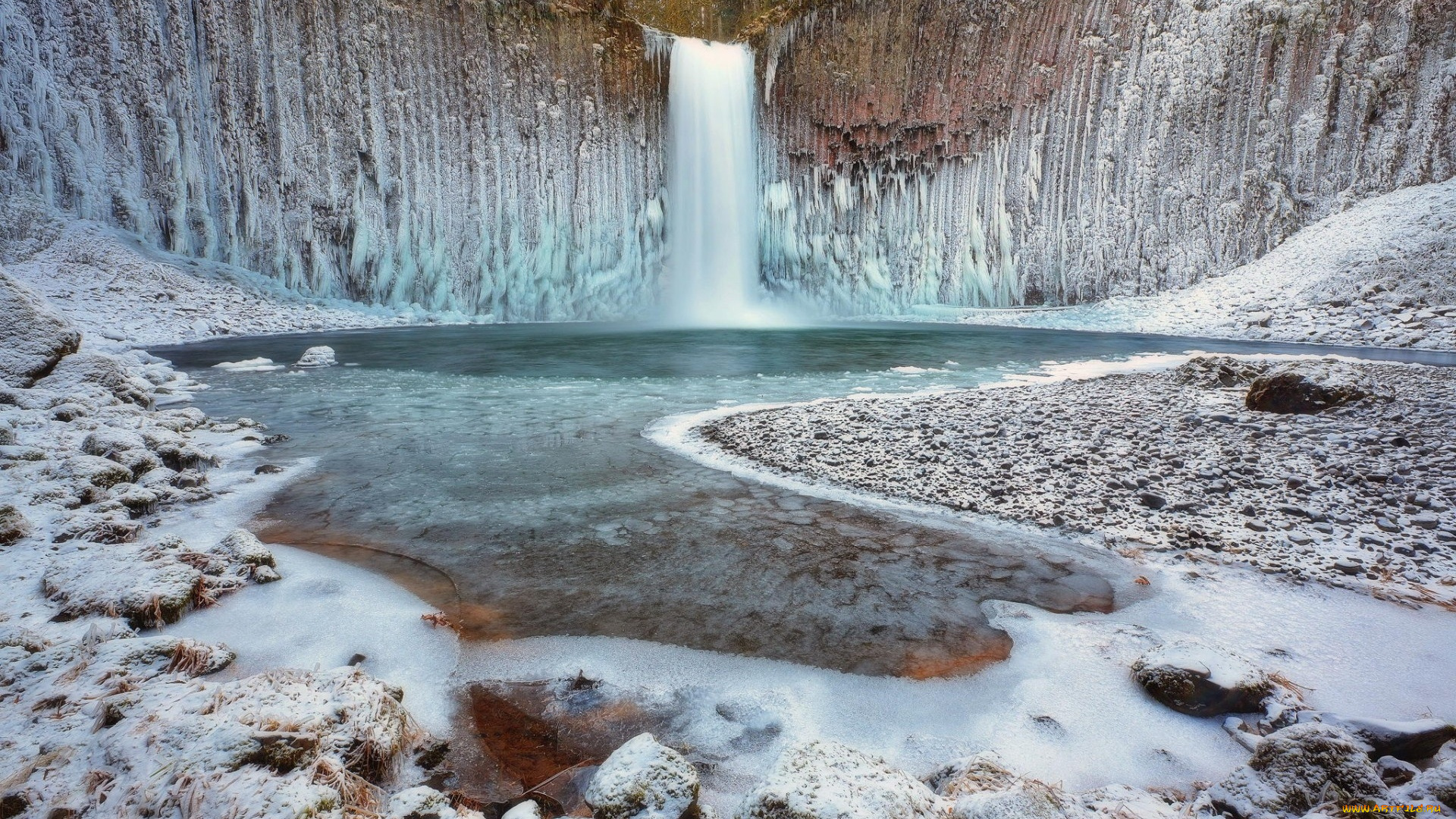 abiqua, falls, , oregon, , usa, природа, водопады, озеро, снег, водопад, лед