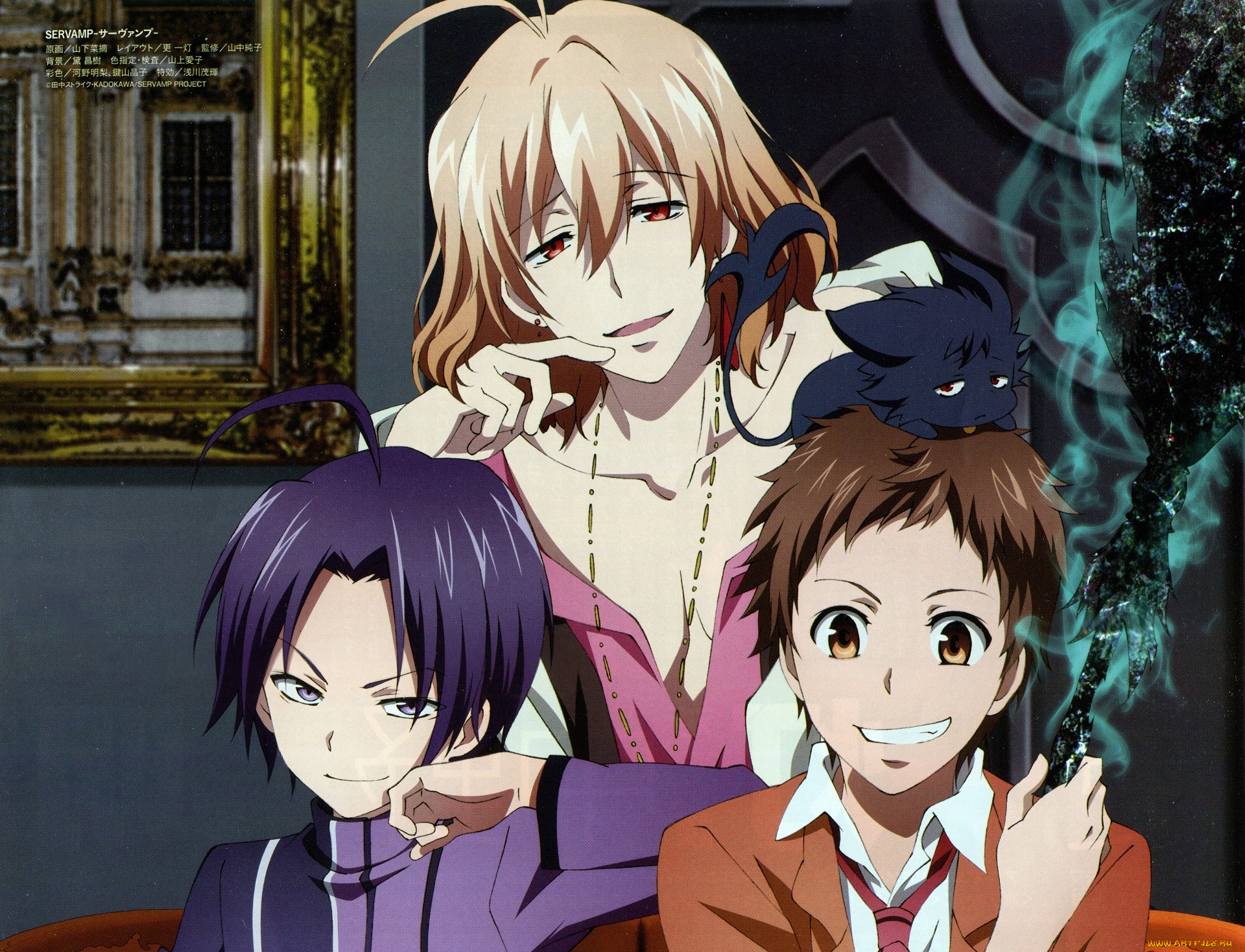 аниме, servamp, парни