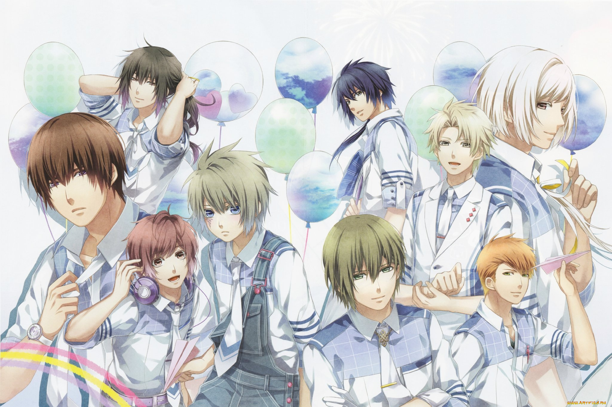 аниме, norn9, парни