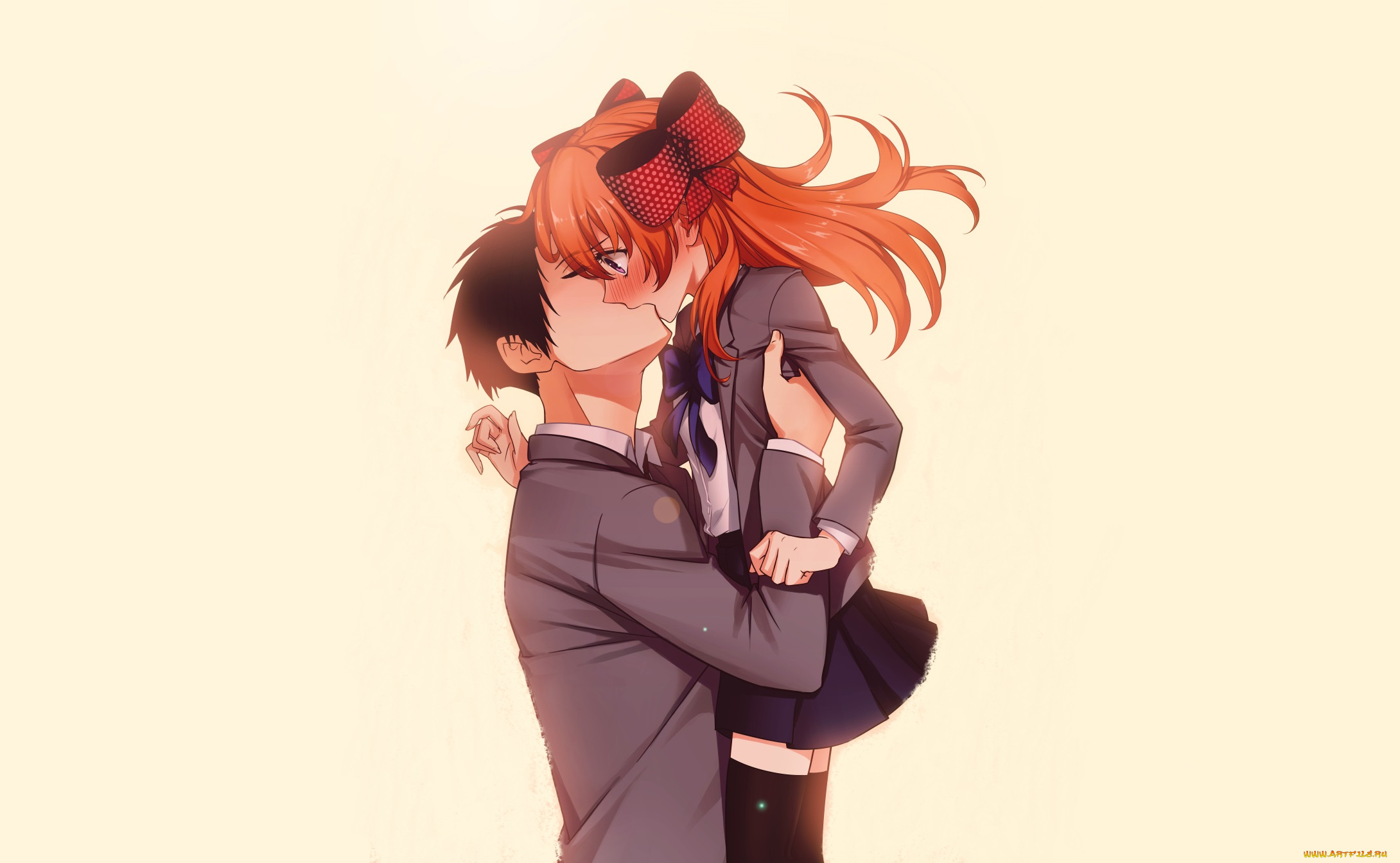 аниме, gekkan, shoujo, nozaki-kun, парень, девушка, поцелуй