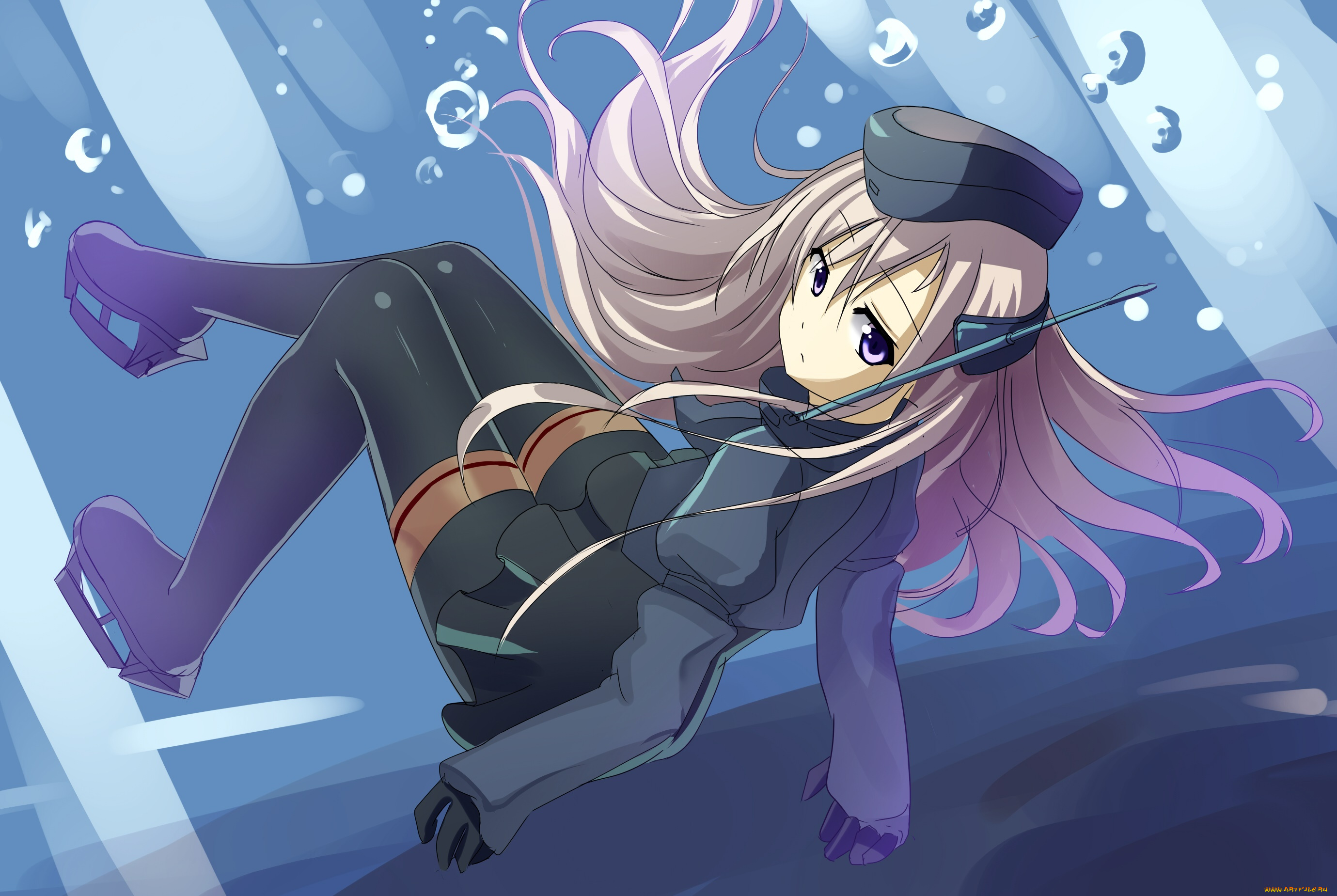 аниме, kantai, collection, взгляд, девушка, фон