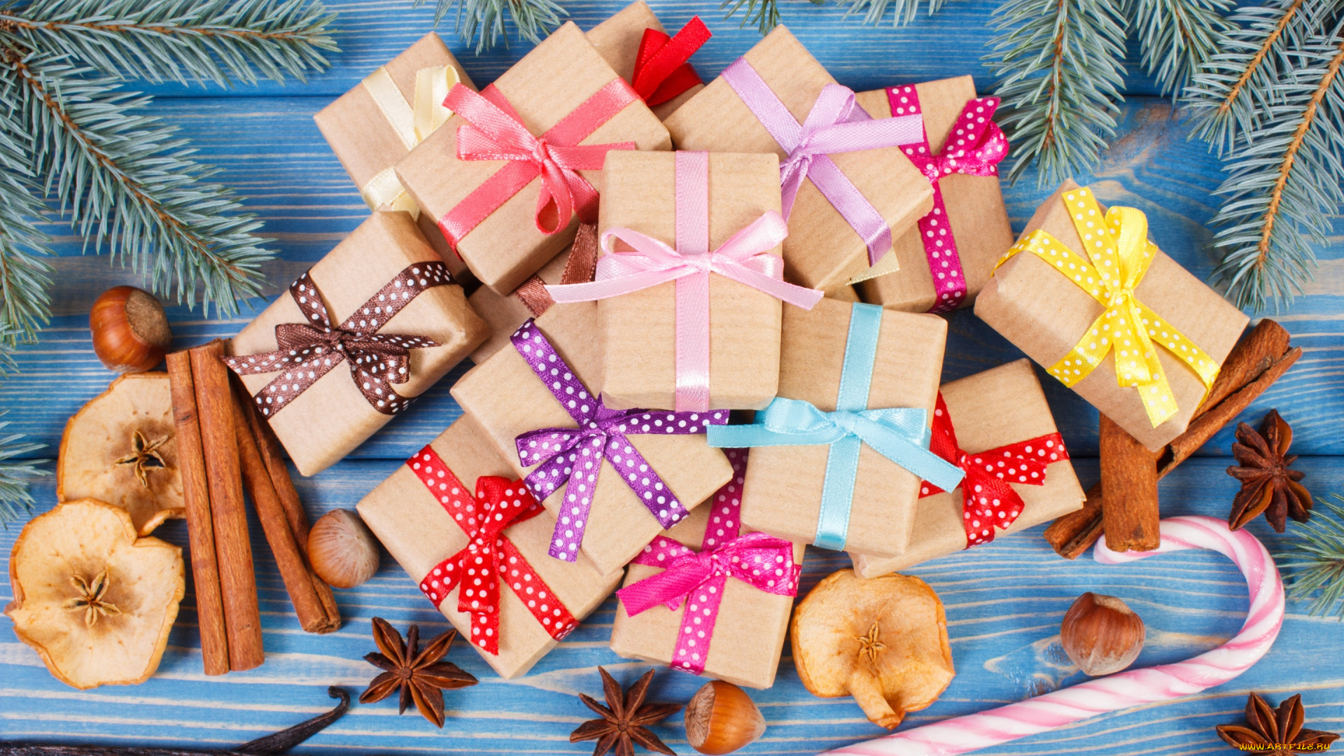 праздничные, подарки, и, коробочки, подарки, ёлка