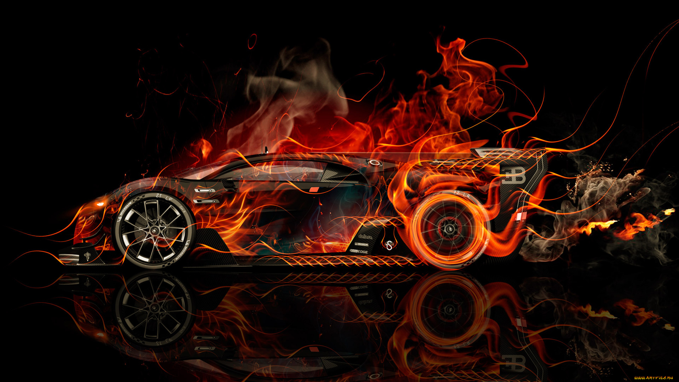 bugatti, vision, gran, turismo, side, super, fire, flame, abstract, car, 2016, автомобили, 3д, bugatti, vision, gran, turismo, side, super, fire, flame, abstract, car, 2016