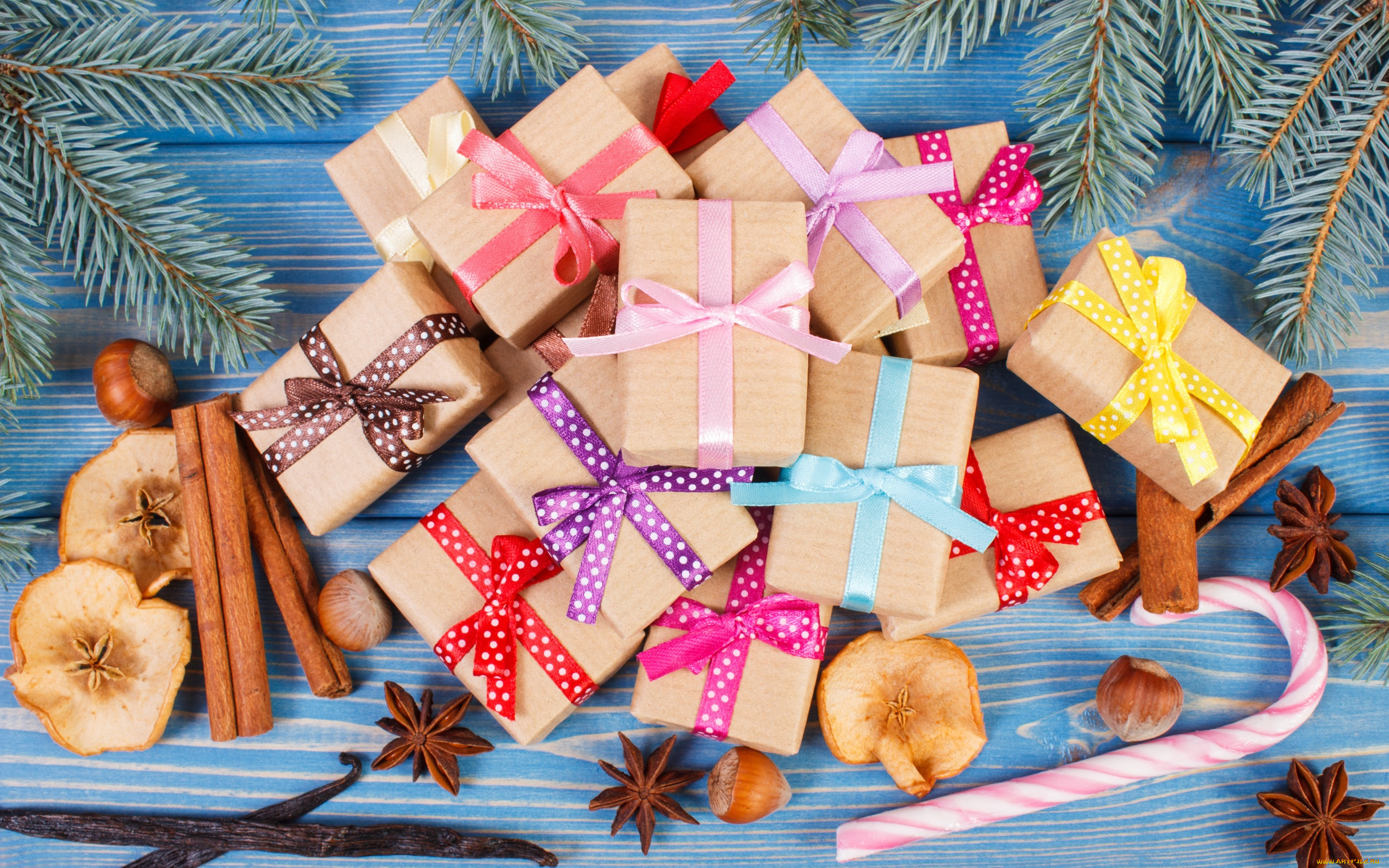 праздничные, подарки, и, коробочки, подарки, ёлка
