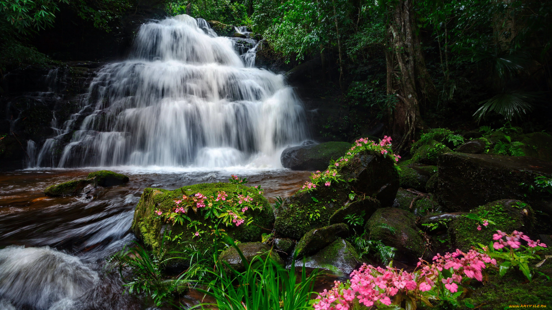 mun, daeng, waterfall, phu, hin, rong, kla, national, park, thailand, природа, водопады, mun, daeng, waterfall, phu, hin, rong, kla, national, park