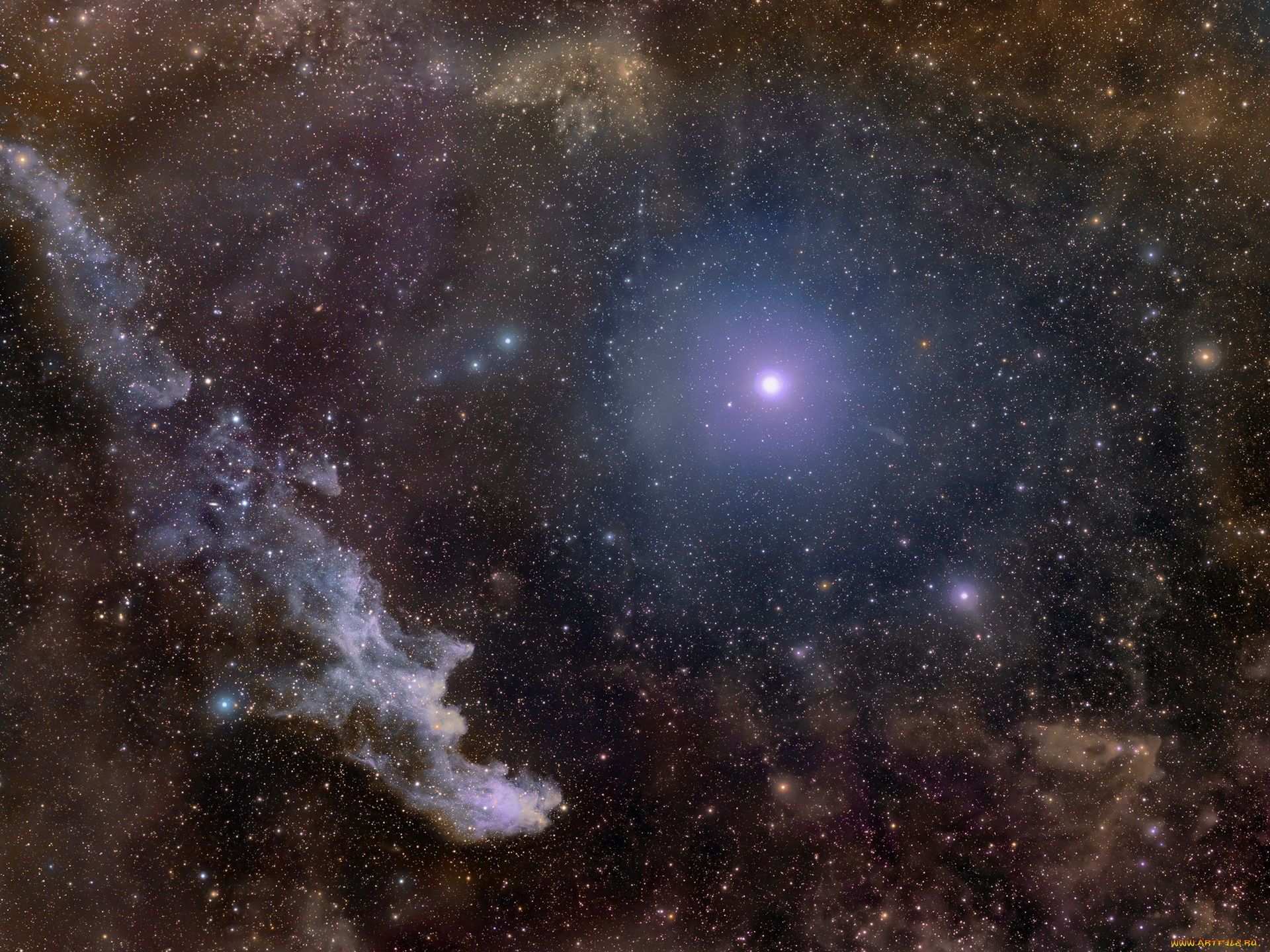 Плотно звезды. Туманность голова ведьмы (ic 2118). Звезда ригель туманности. Туманность Орион Небула. Звезда ригель в Орионе.