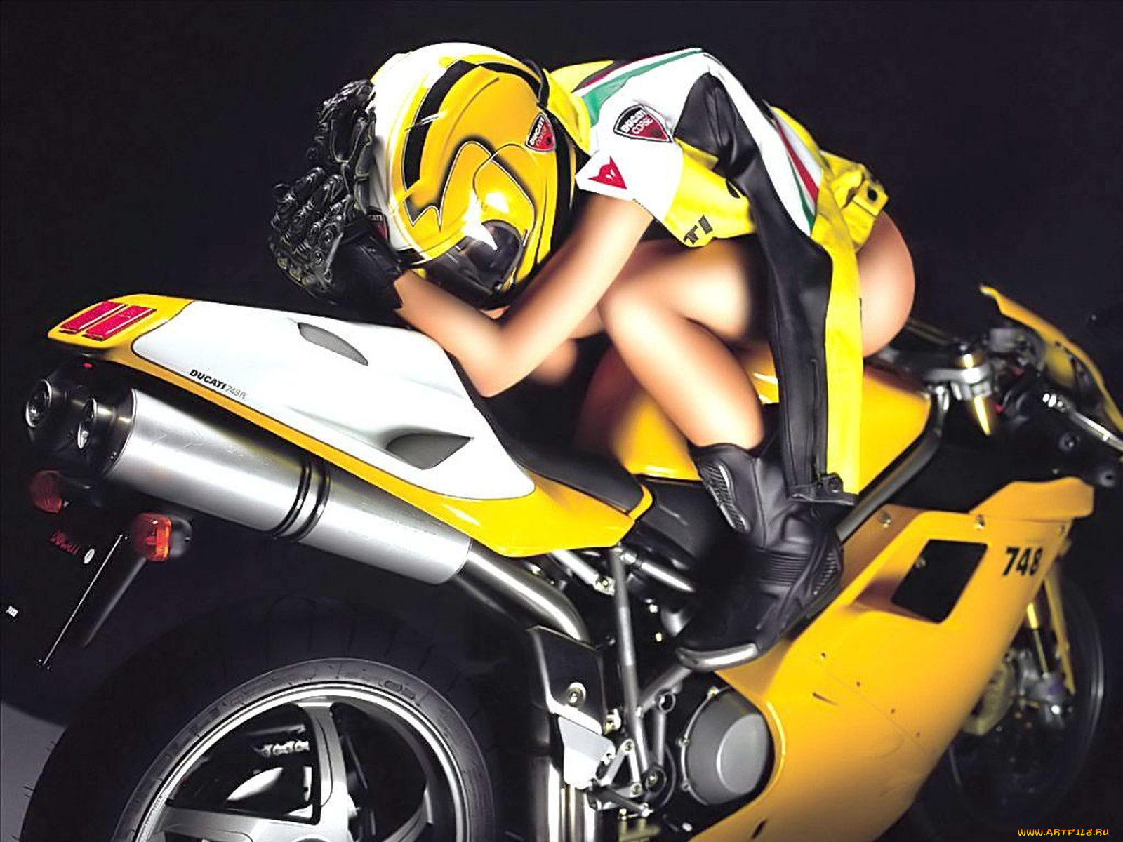мотоциклы, мото, девушкой, шлем, мотоцикл, девушка