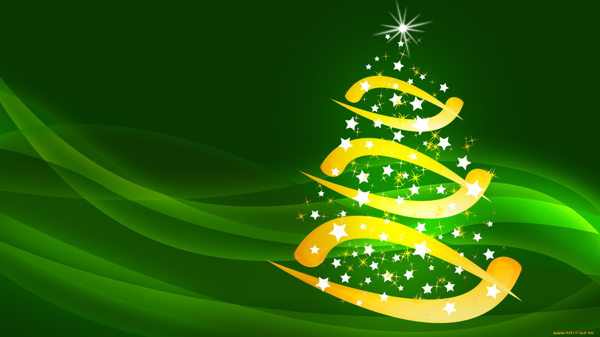 праздничные, векторная, графика, новый, год, фон, зеленый, елка