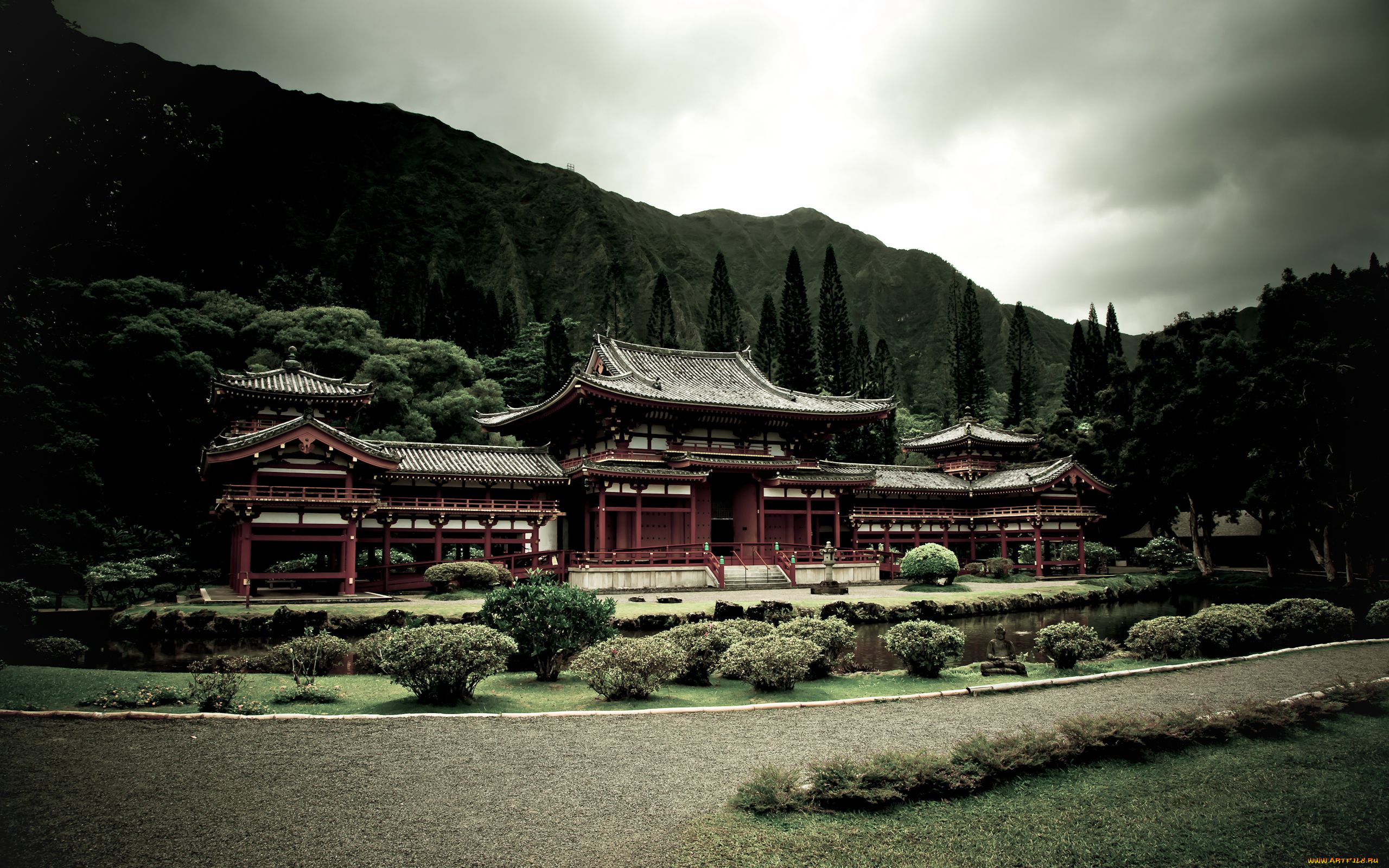 byodo, in, temple, kaneohe, hawaii, города, буддистские, другие, храмы