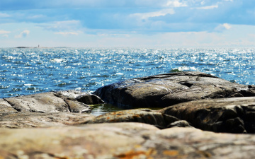 Картинка природа побережье камни горизонт океан