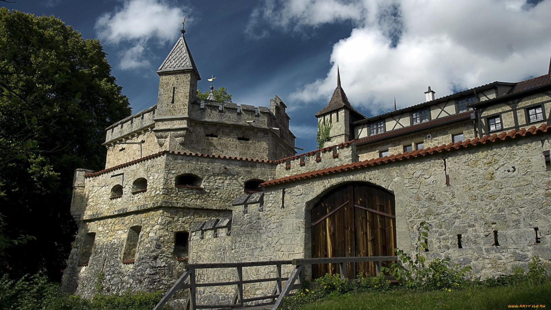 lichtenstein, castle, города, -, дворцы, , замки, , крепости, бастион, стена, лужайка, лес