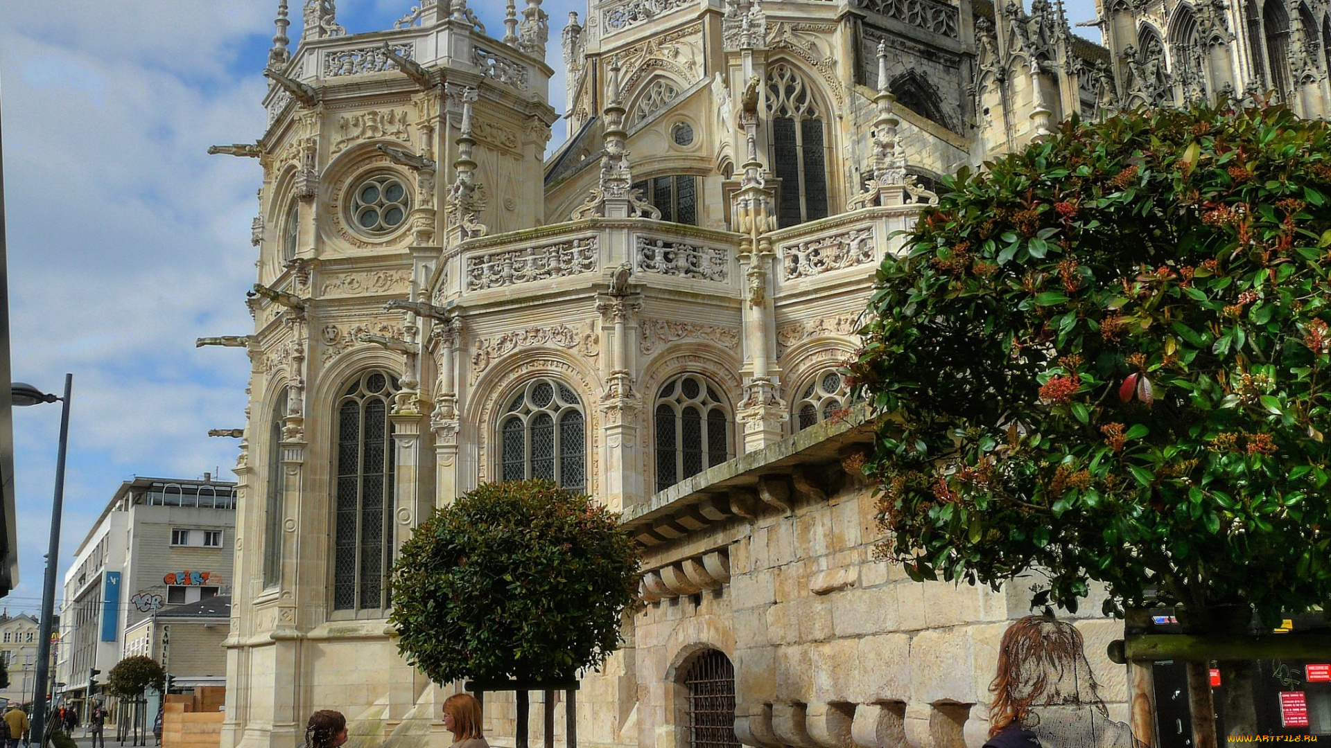 church, of, saint, pierre, caen, france, города, католические, соборы, костелы, аббатства