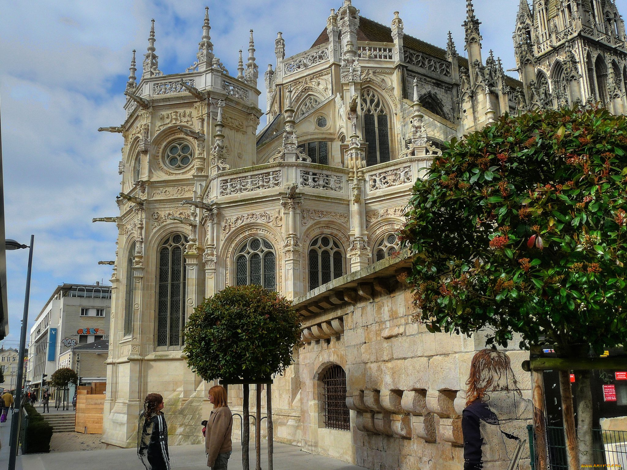 church, of, saint, pierre, caen, france, города, католические, соборы, костелы, аббатства