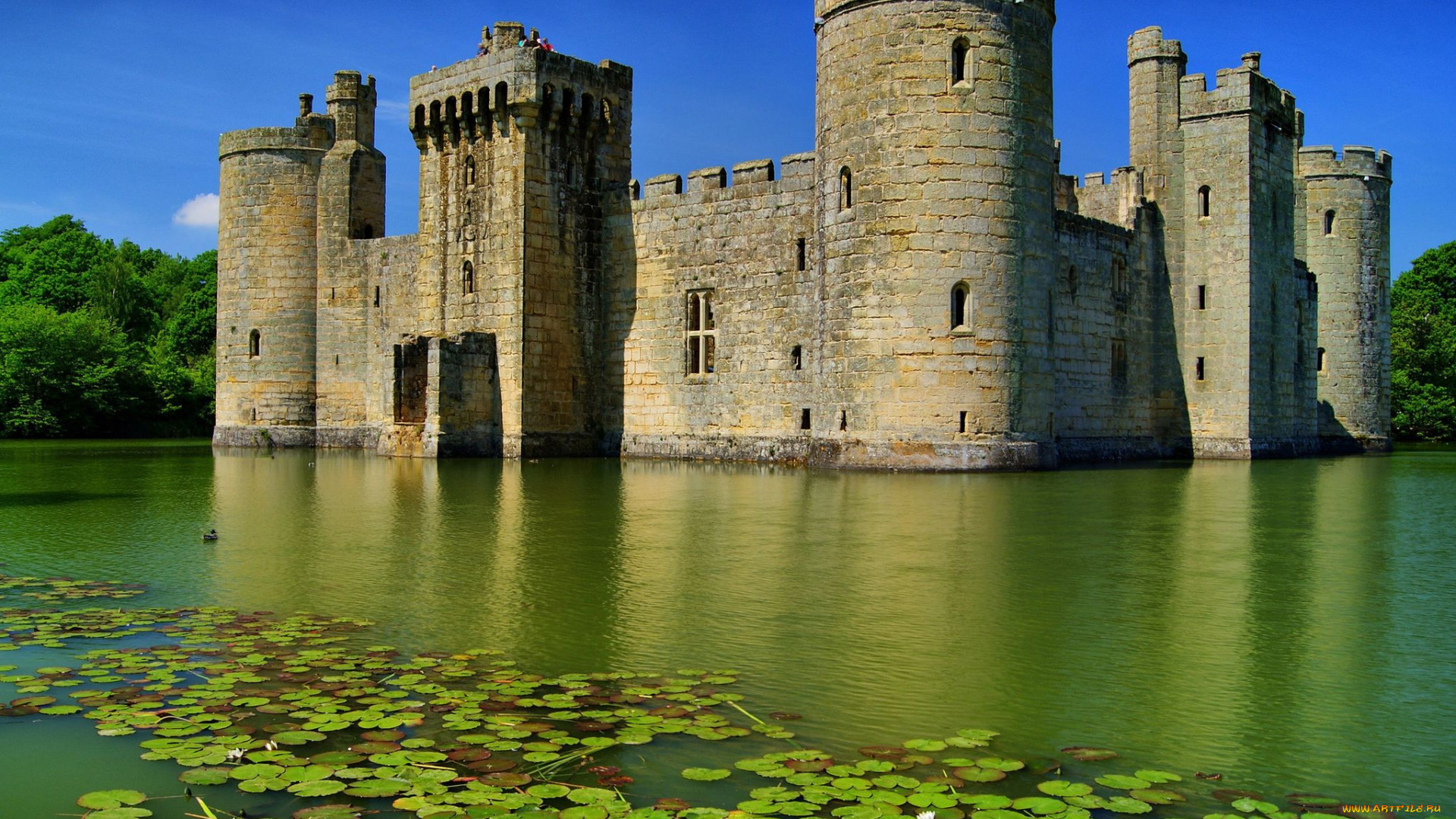 bodiam, castle, города, дворцы, замки, крепости